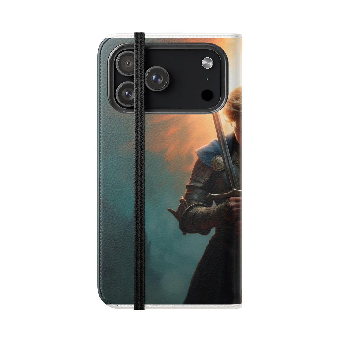 Dawn-Forged Knight Flip Cases – Radiant Armor Against Misty Skies