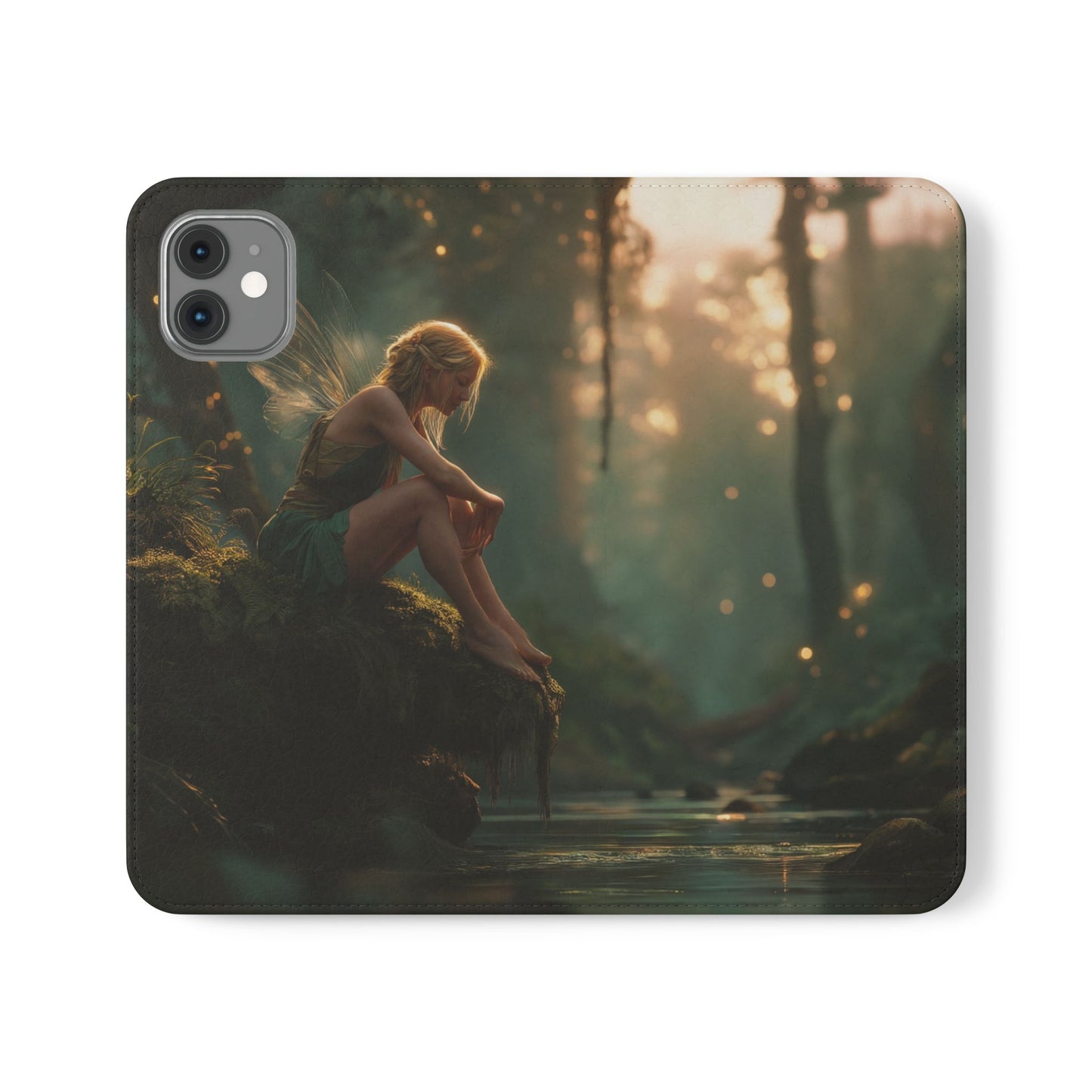 Mossy Bank Fairy Flip Cases – Golden Hour Sentinel Portrait