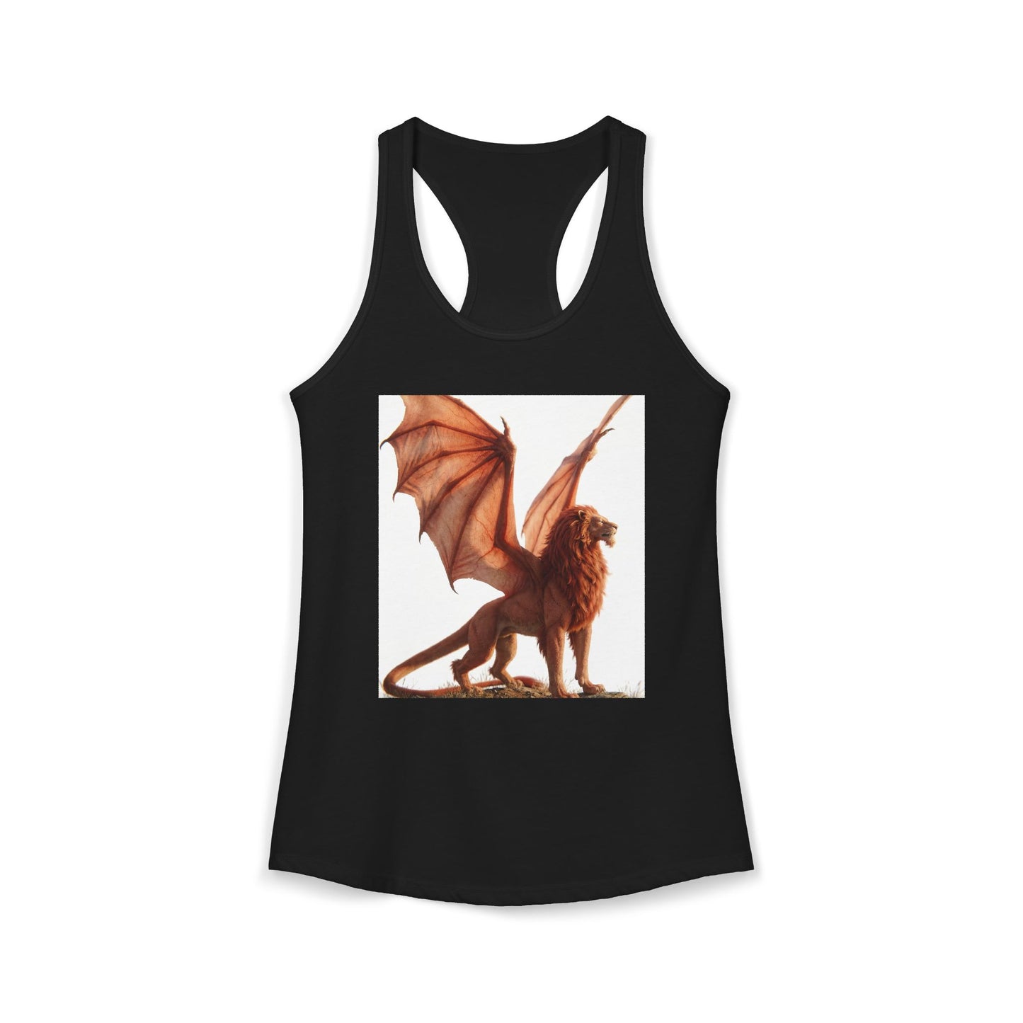 Winged Lion Sentinel Tank – Golden Mane Guardian Racerback