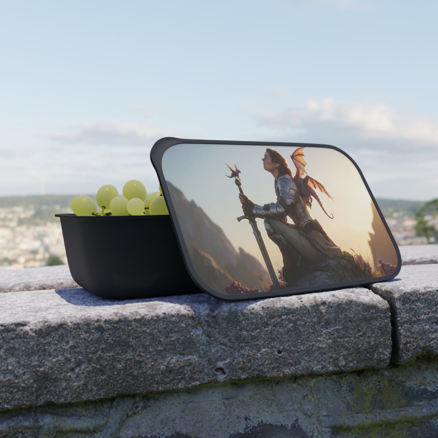 Dragon-Scale Warrior PLA Bento Box with Band and Utensils – Sunset Peak Sanctuary