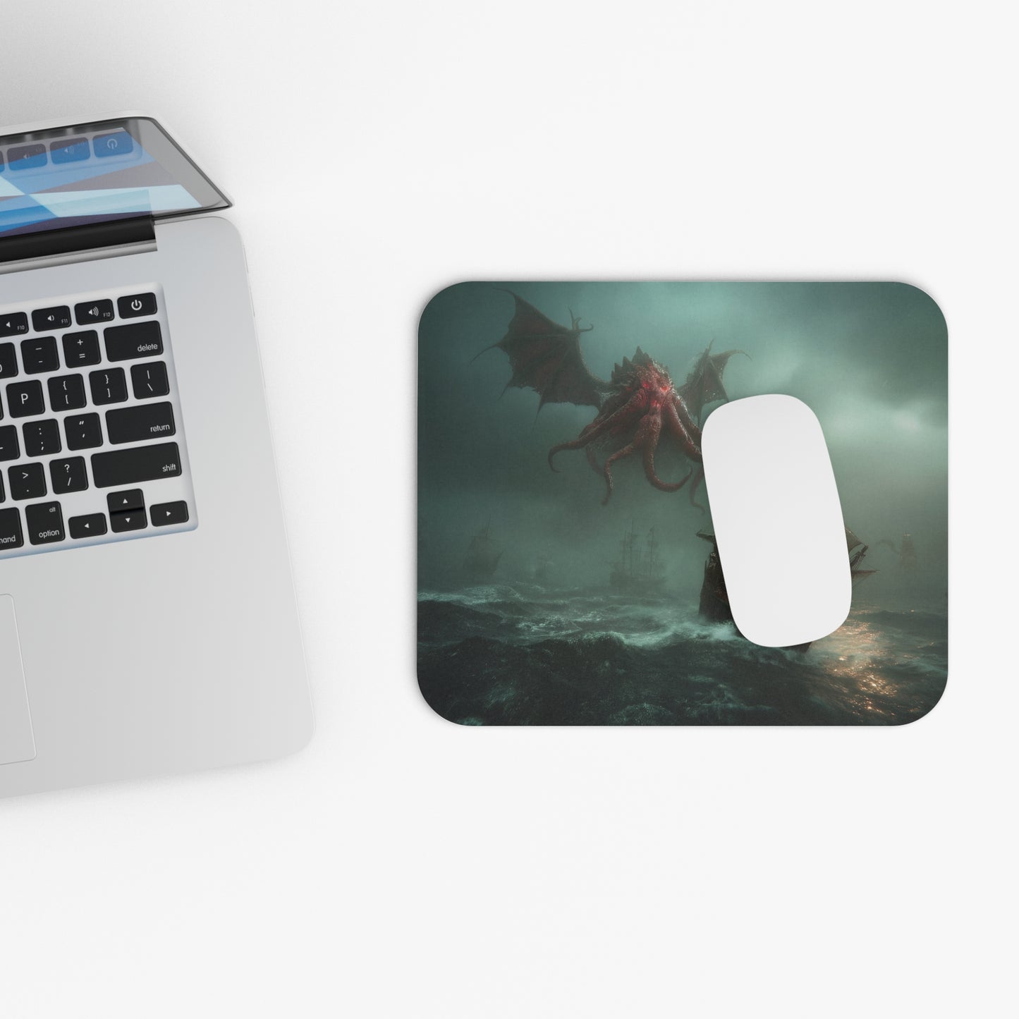 Leviathan’s Roar Mouse Pad – Storm-Swept Seascape with Winged Horror