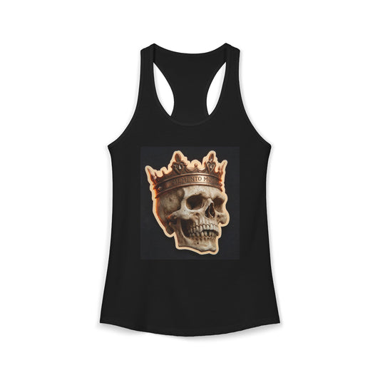Crowned Skull Memento Mori Racerback Tank – Brass Coronation & Cracked Bone