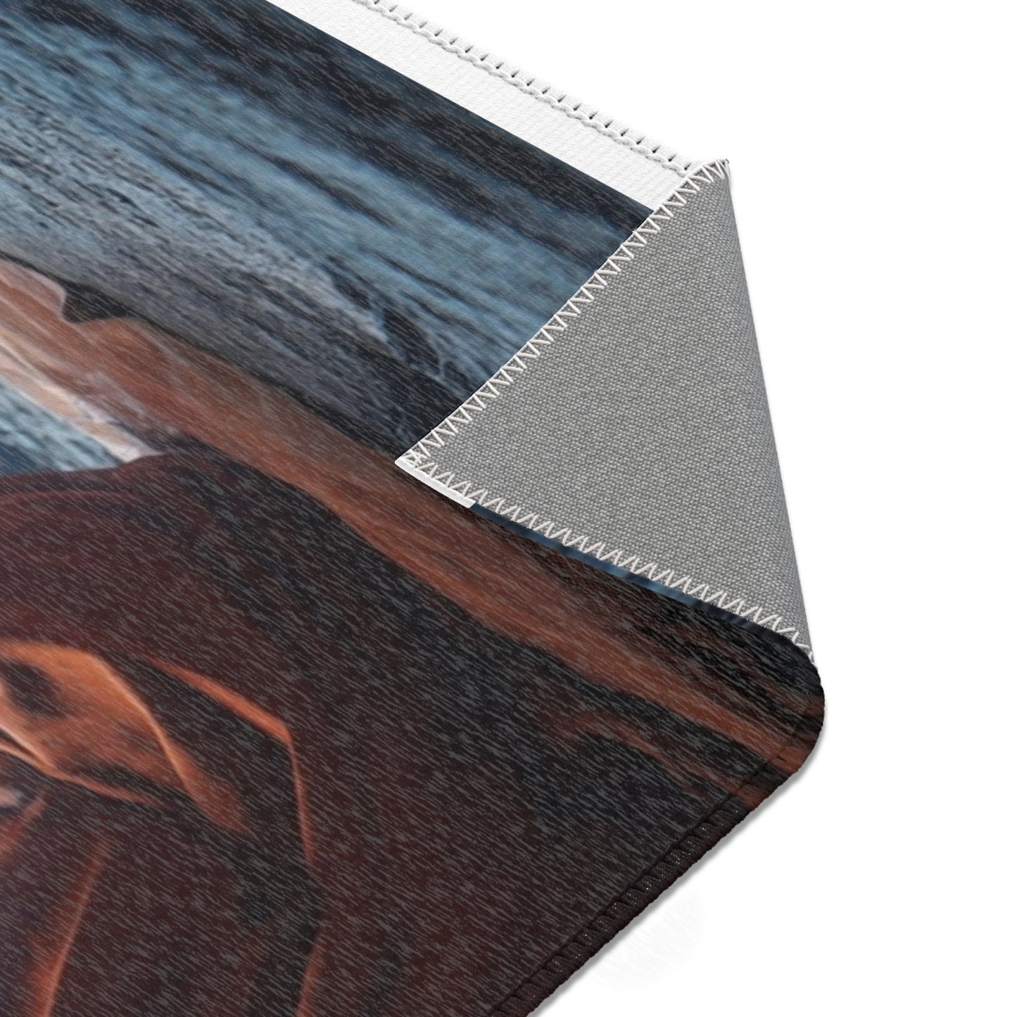 Moonlit Monk Meditation Rug – Serene Cave Sanctuary