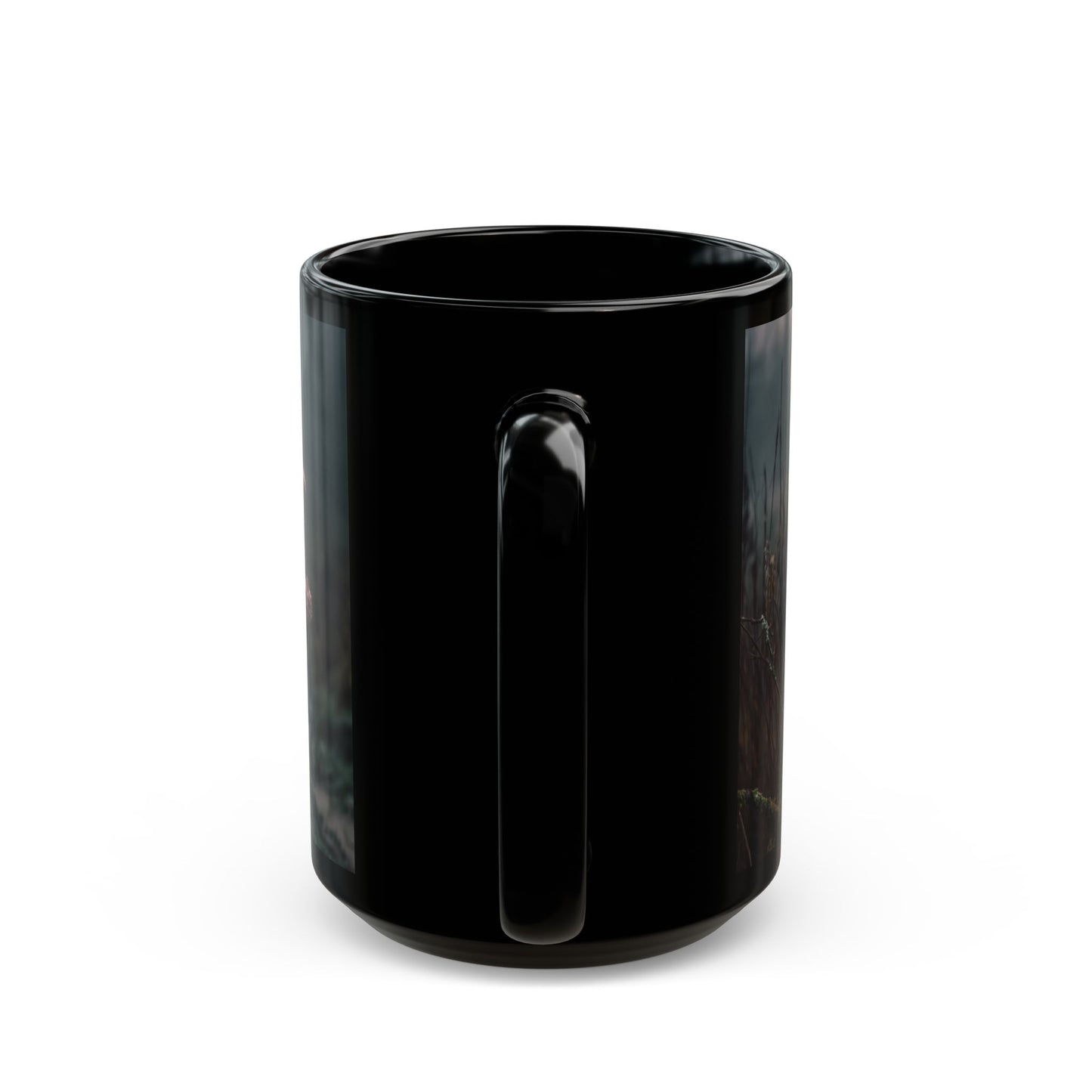 Three Pink and Mint Elephants Black Mug – Twilight Forest Friends