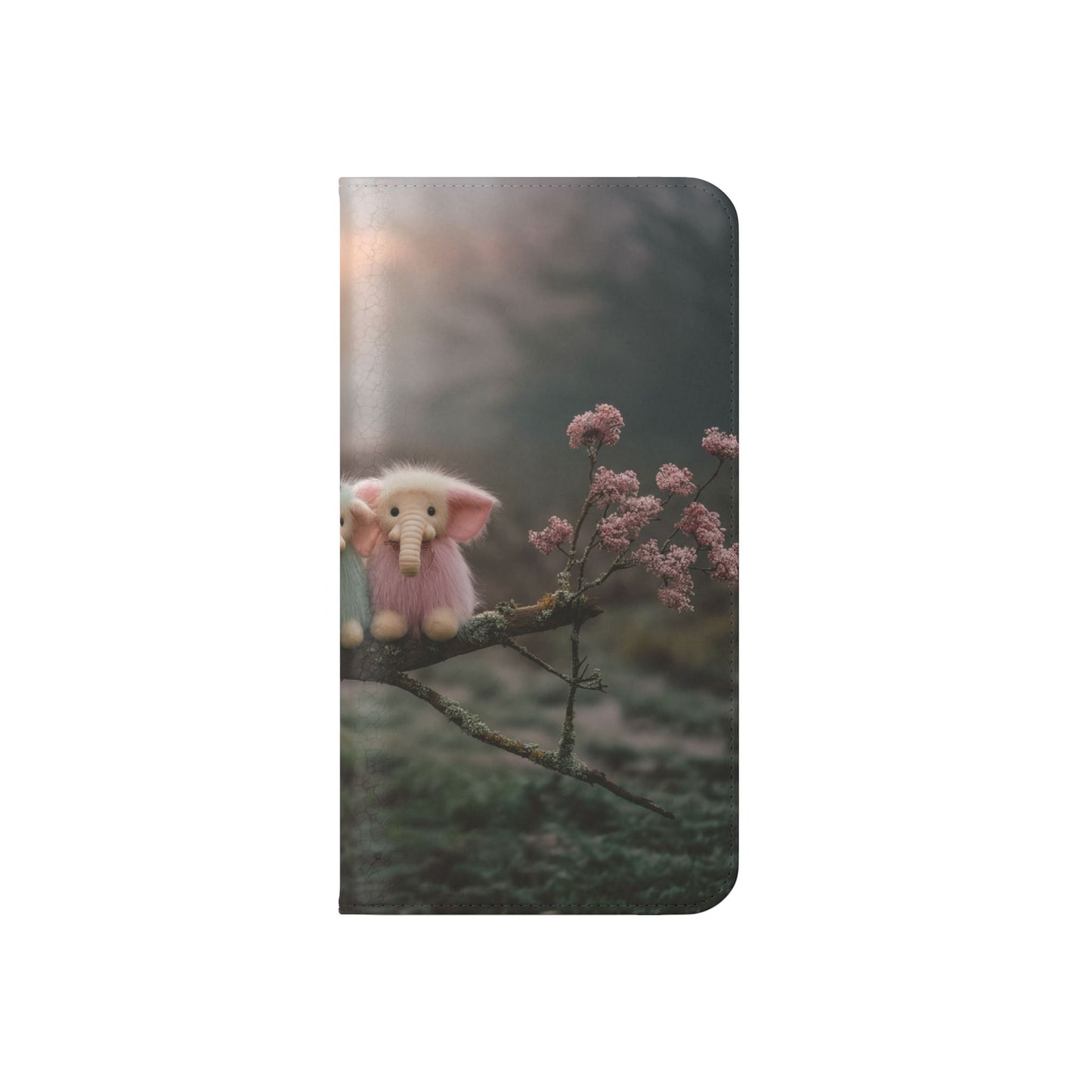 Mossy Branch Elephants Flip Cases – Pastel Fluff Guardians