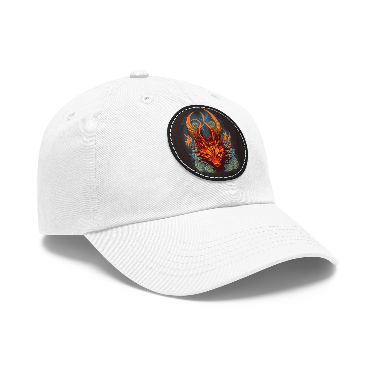 tshirt design, nine-tailed fox - Dad Hat with Leather Patch (Round)