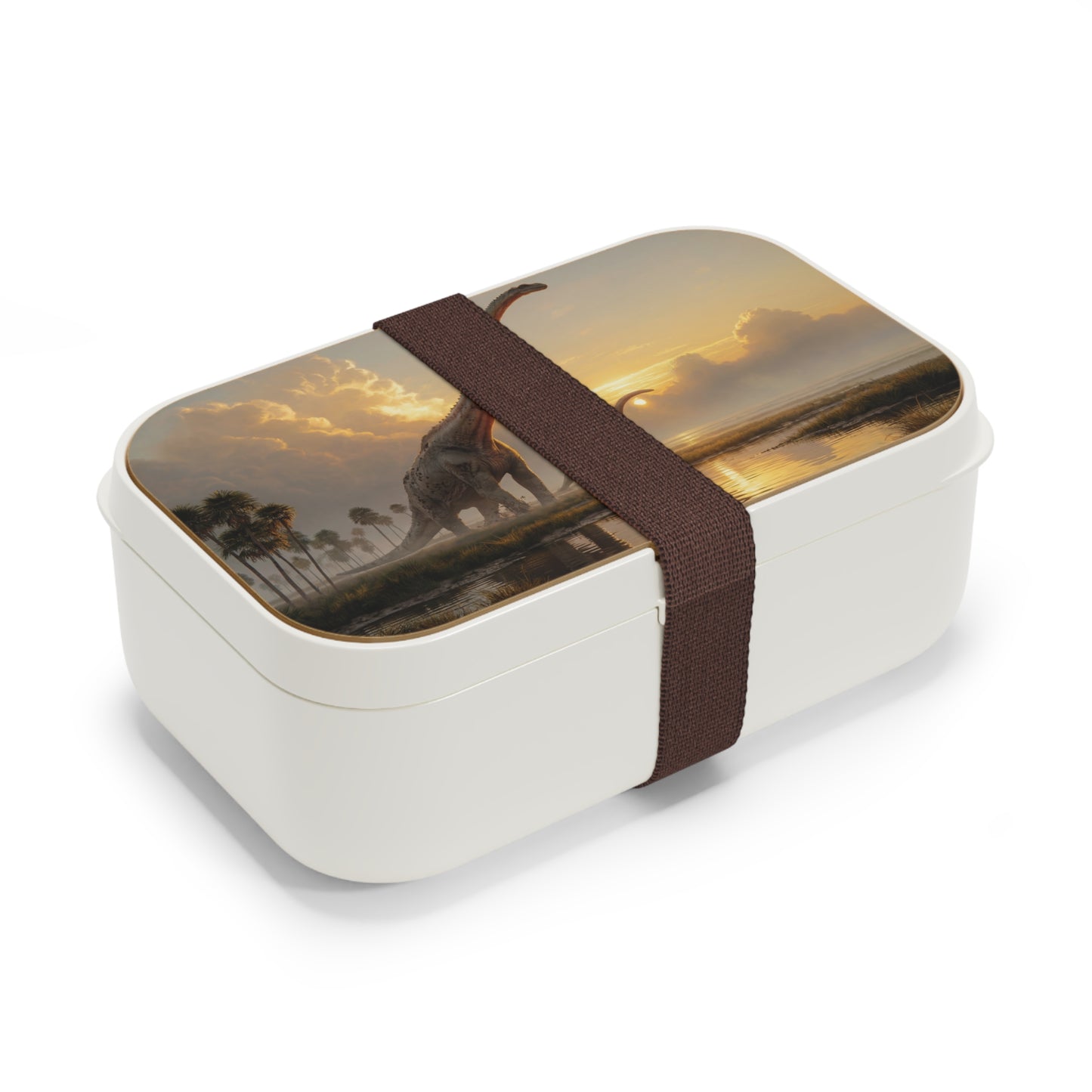 Dinosaur Sunset Bento Lunch Box – Prehistoric Serenity at Dusk