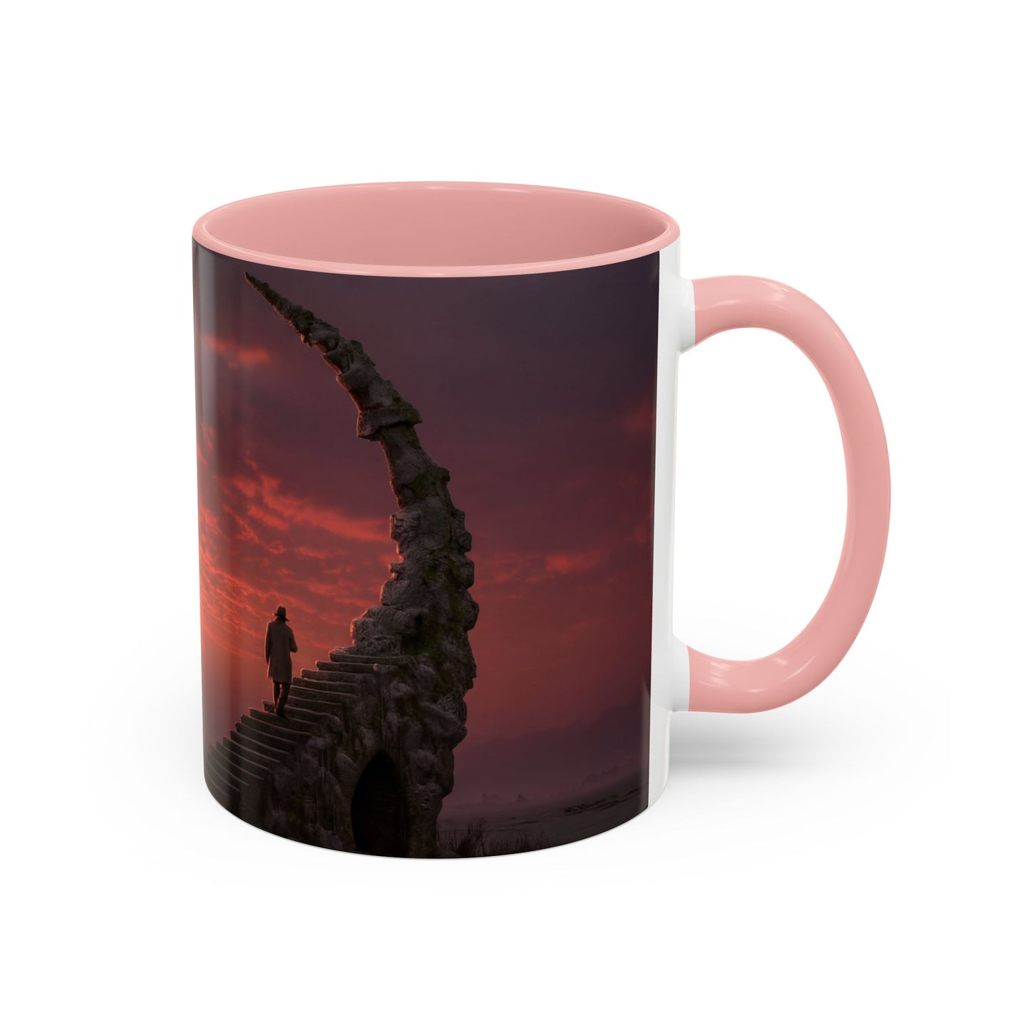 Twilight Stairway Accent Coffee Mug (11, 15oz) – Crimson Moonlit Ascension