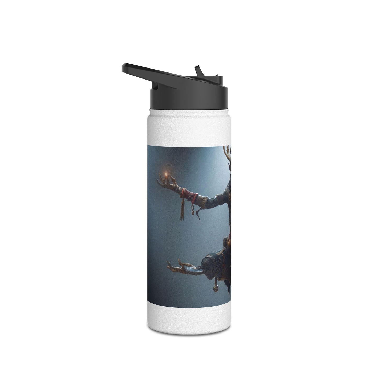 Celestial Stag Sentinel Stainless Steel Water Bottle, Standard Lid – Floating Guardian in Twilight