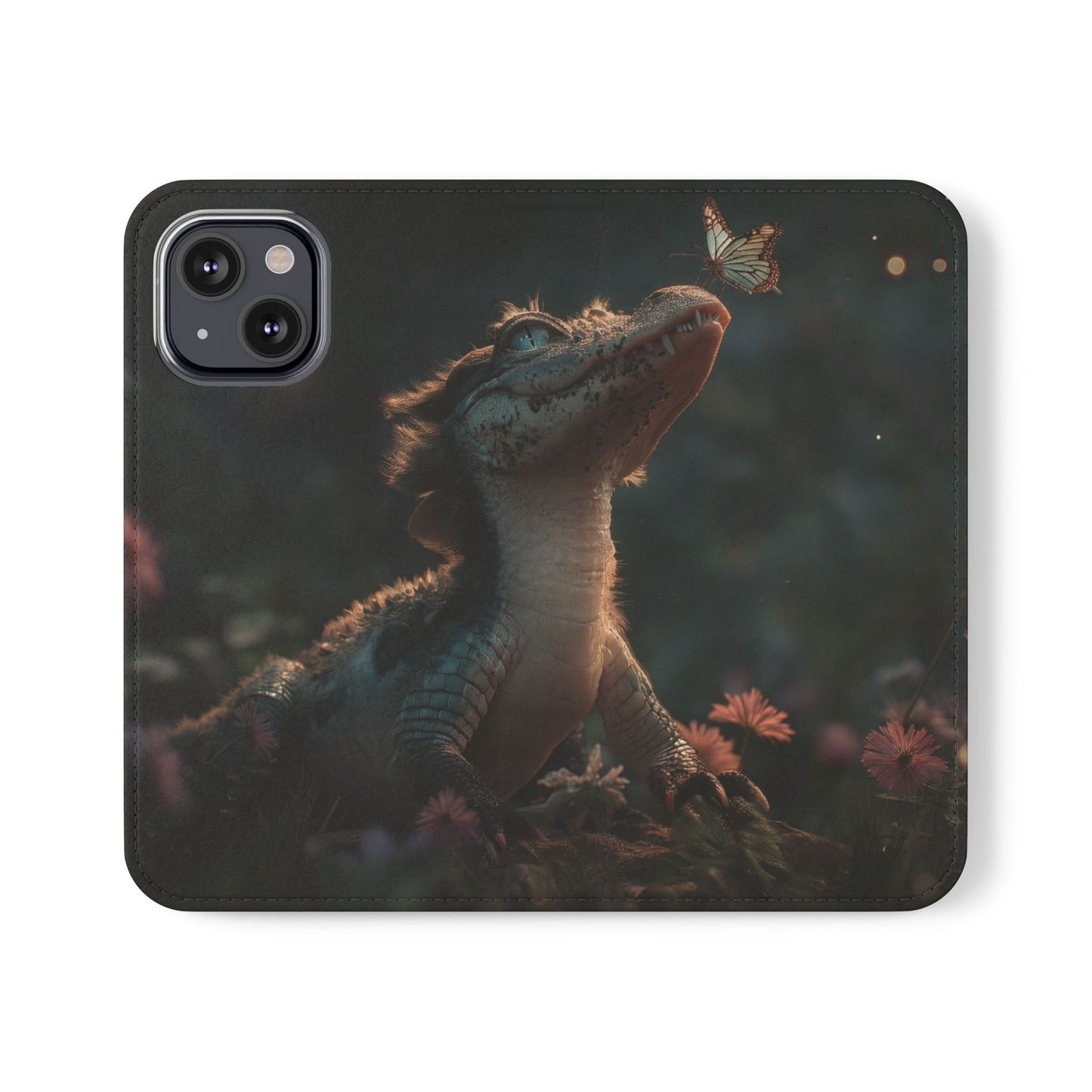 Crocodile Butterfly Flip Cases – Tender Guardian with Moth Companion