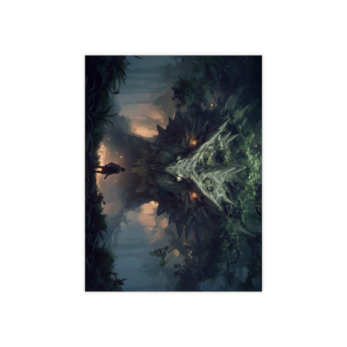 Forest Guardian Dragon Ceramic Photo Tile – Whispers of the Ancient Grove