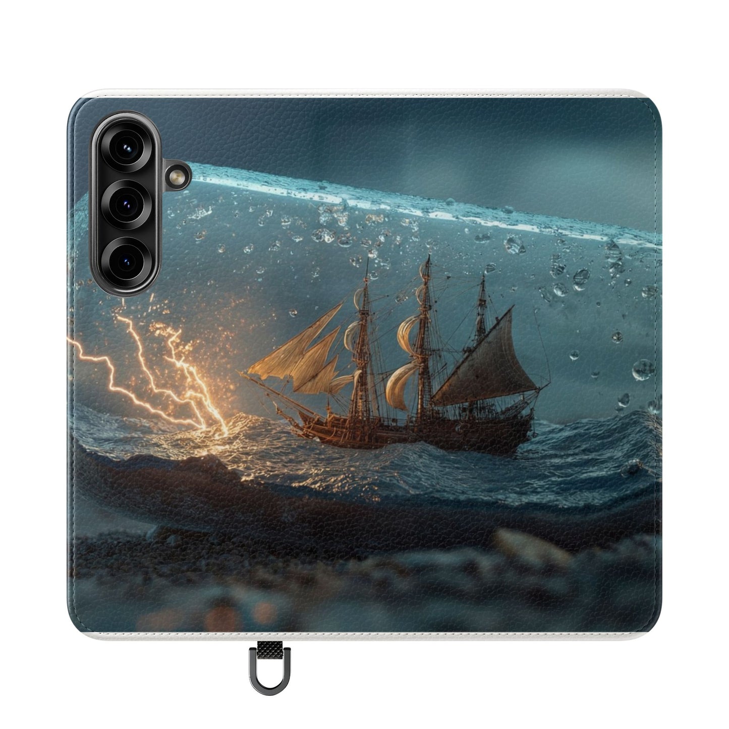 Storm-Struck Galleon Flip Cases – Lightning Inside Glass Bottle