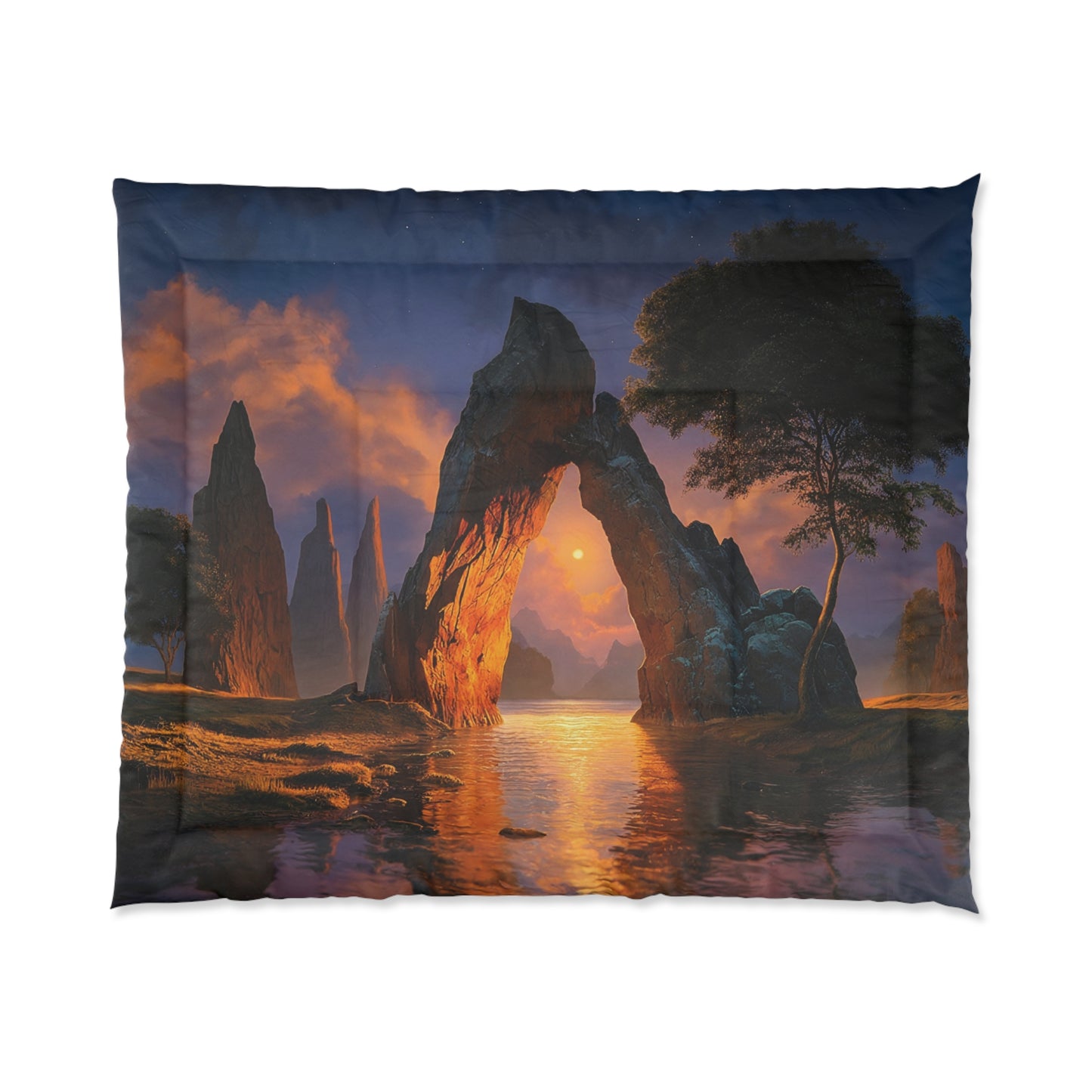 Celestial Stone Arch Comforter – Twilight Gateway Dreamscape