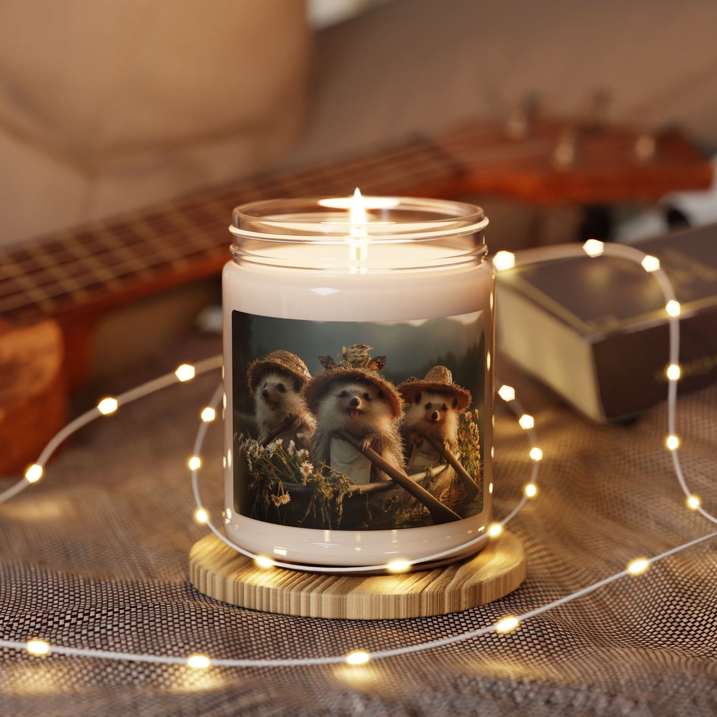 Three Hedgehog Rowers Scented Soy Candle, 9oz – Golden Hour Meadow Adventure