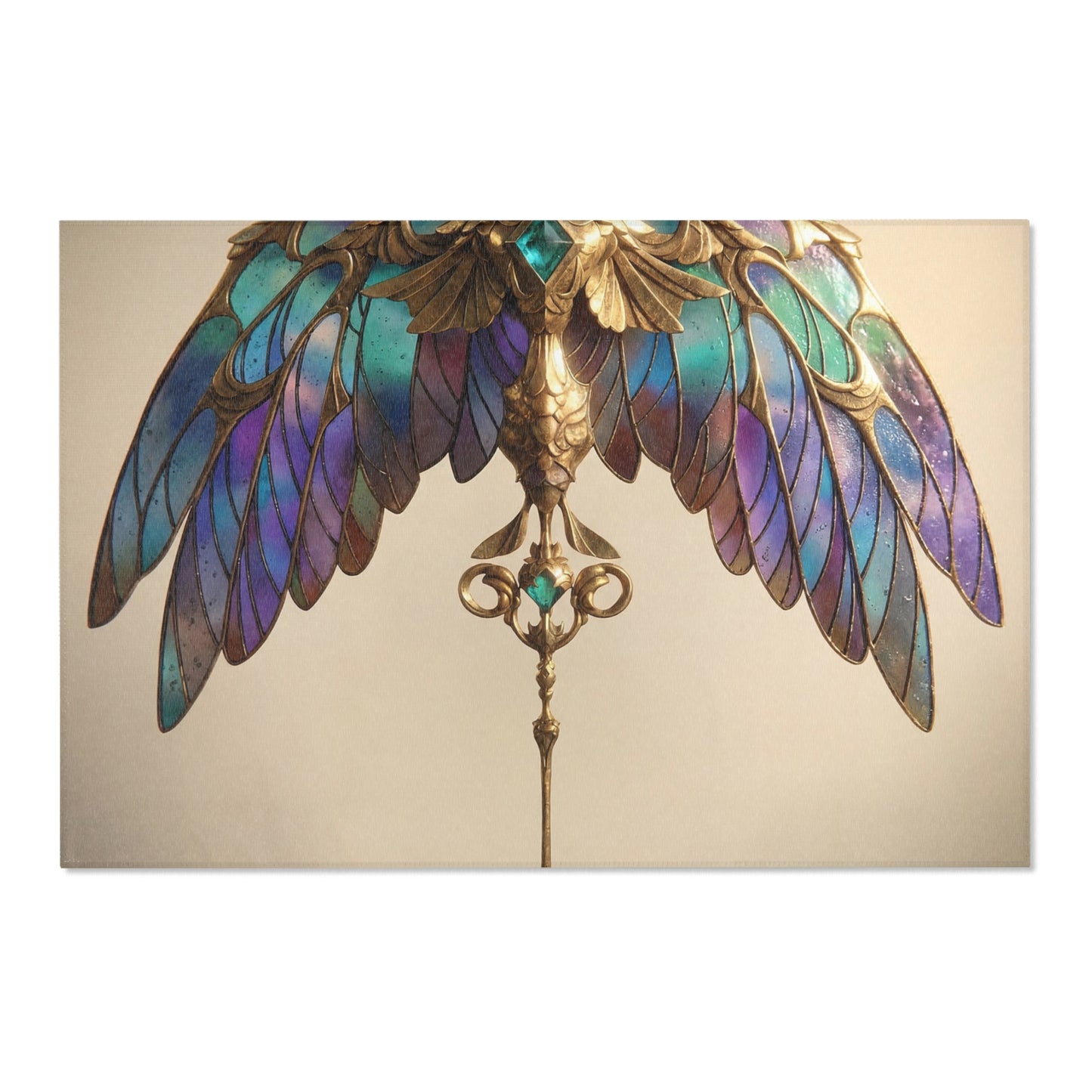 Celestial Phoenix Key Rug – Twilight Stained-Glass Wingscape