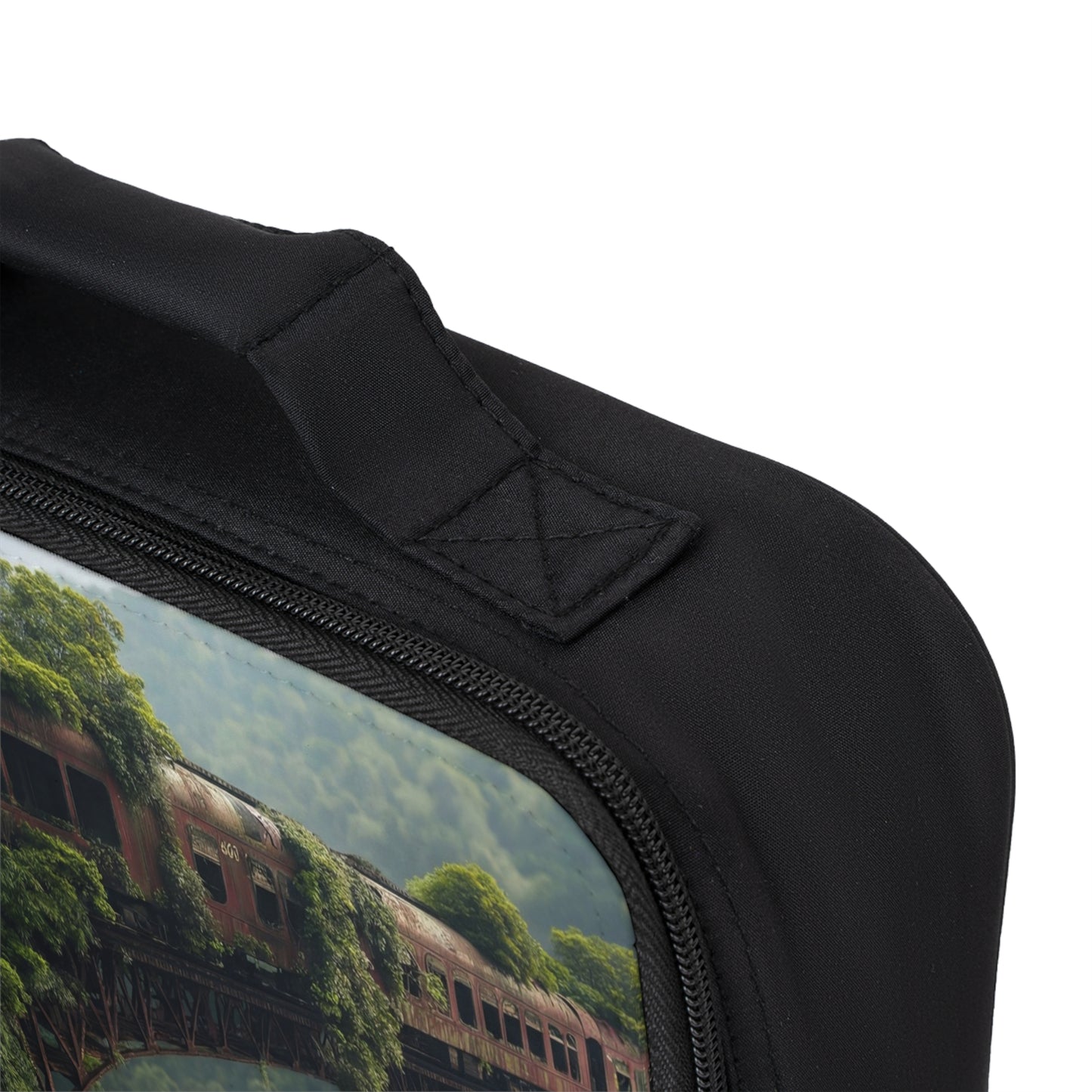 Overgrown Train Bridge Lunch Bag – Where Nature Reclaims the Rails
