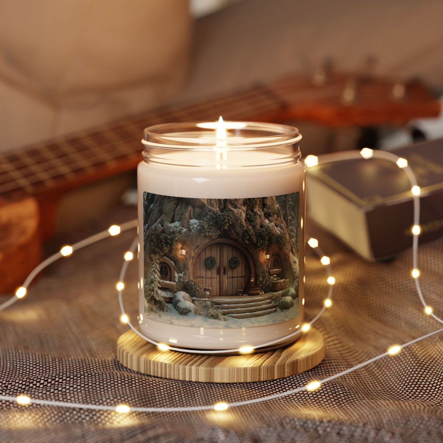 Winter Treehouse Hearth Candle – Snow-Dusted Enchanted Retreat
