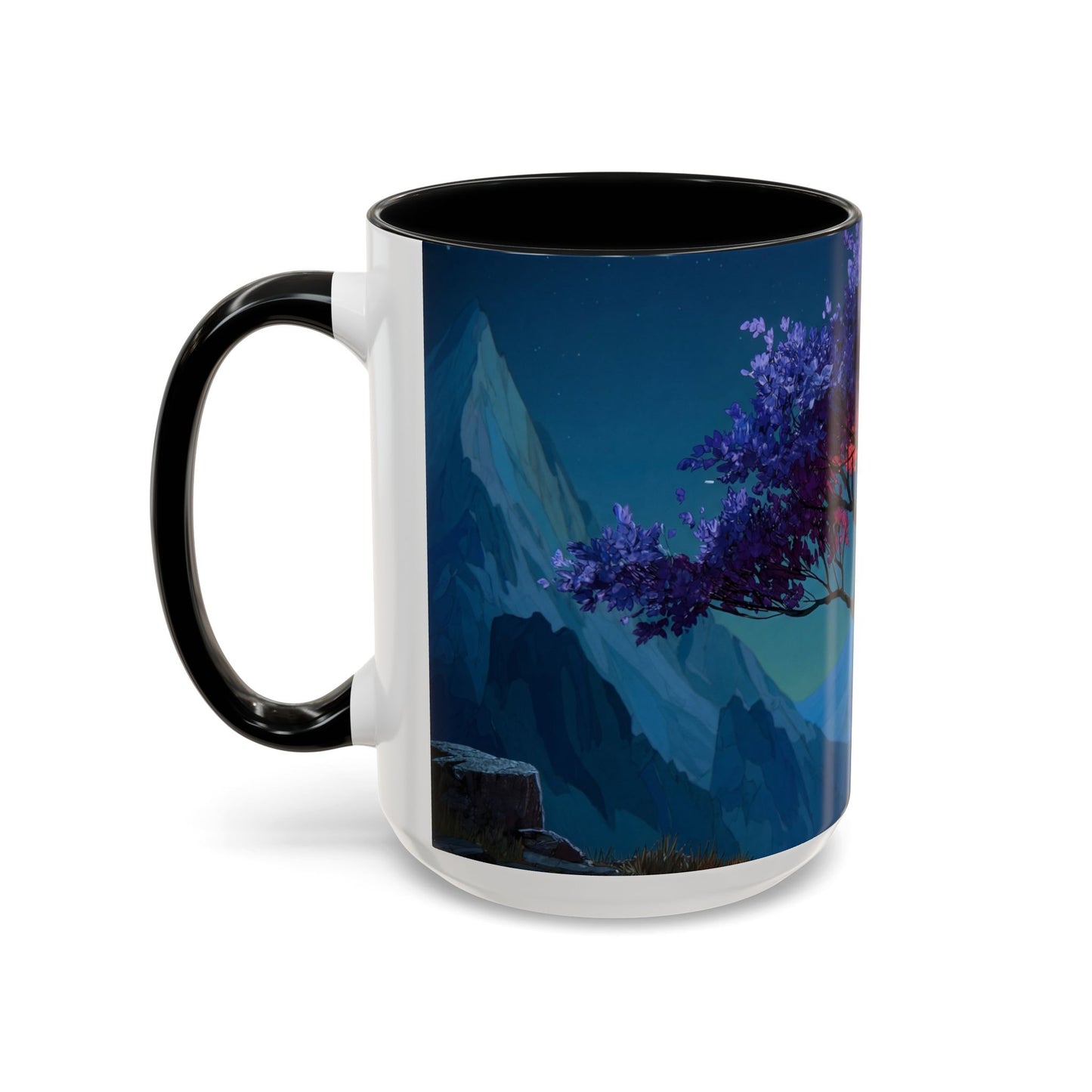 Celestial Tree Accent Coffee Mug (11, 15oz) – Twilight Bloom Dreamscape