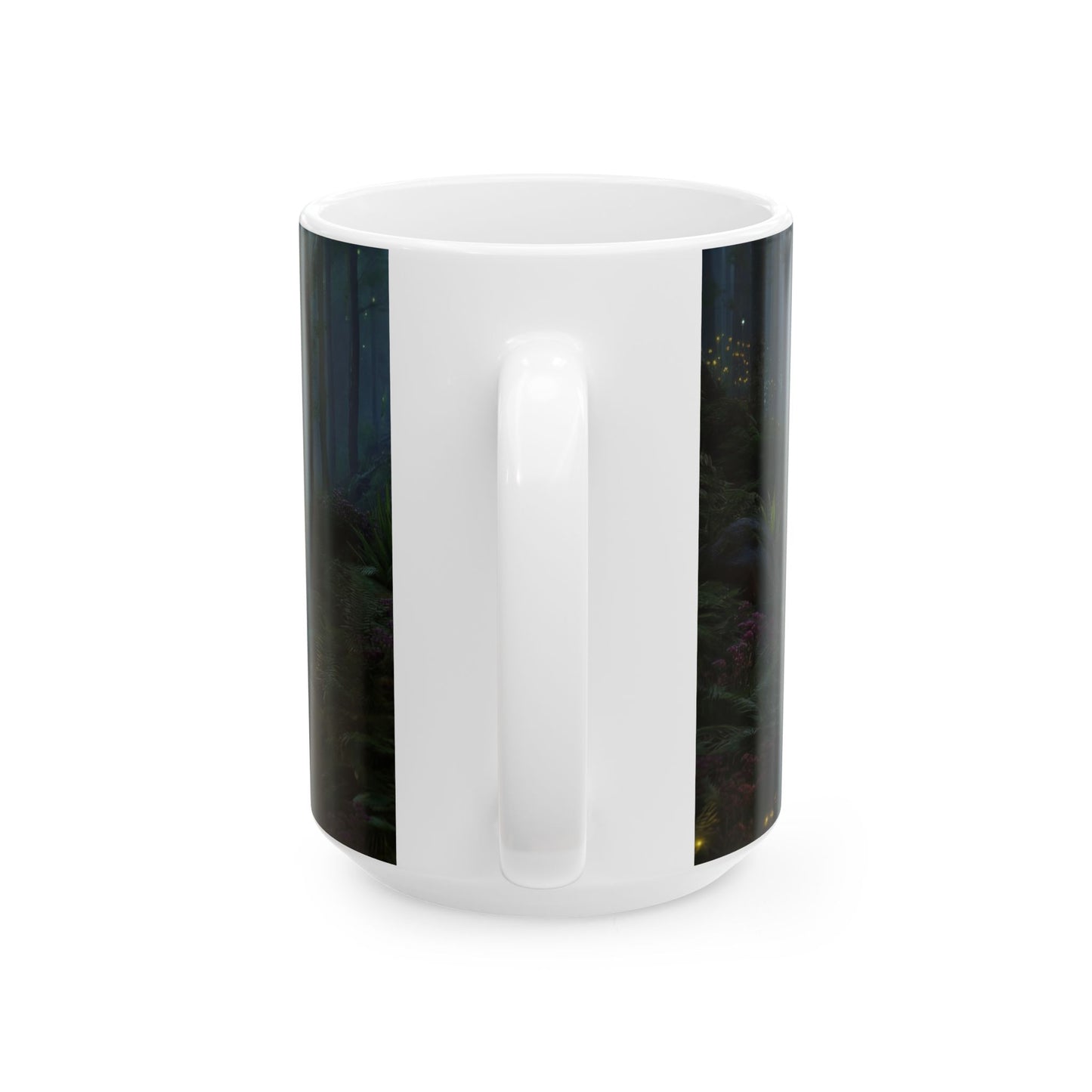 Celestial Forest Stream Ceramic Mug – Azure Lightfall Dreamscape