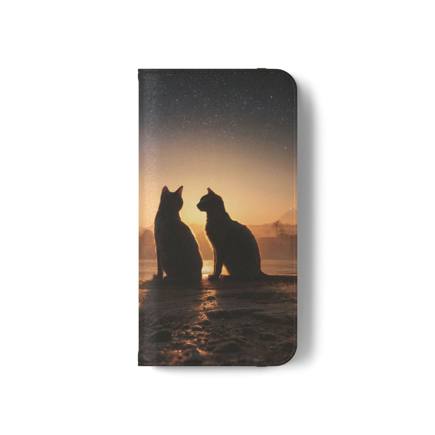 Pharaoh Cats Flip Cases – Starry Nile Guardians on the Bank