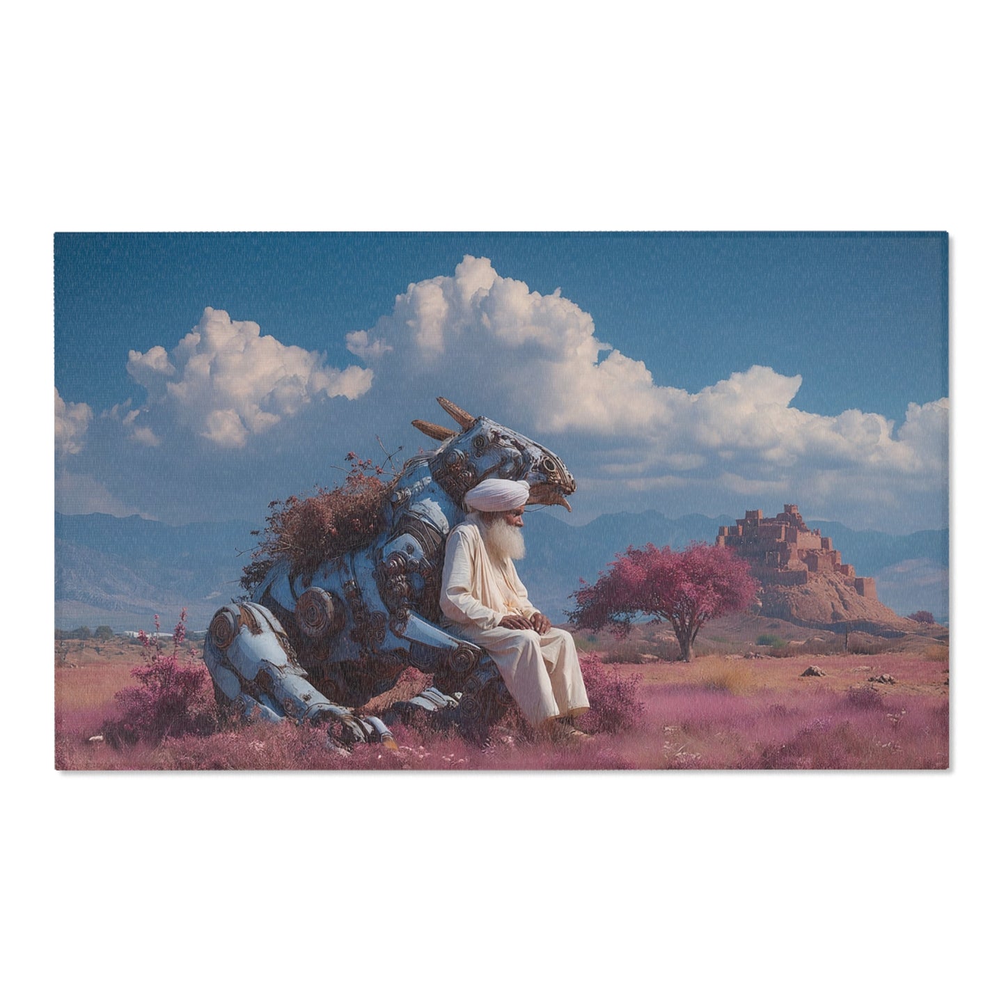Sage on Mechanical Steed Area Rug – Desert Bloom Serenity