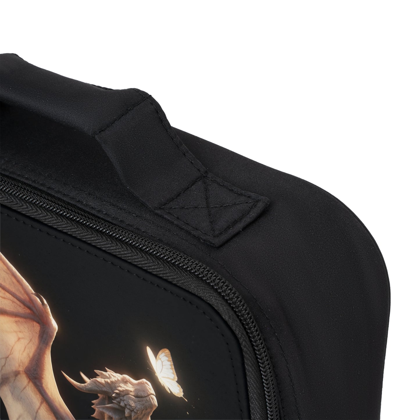 Gentle Dragon with Butterfly Lunch Bag – Soft Glow of Quiet Wonder