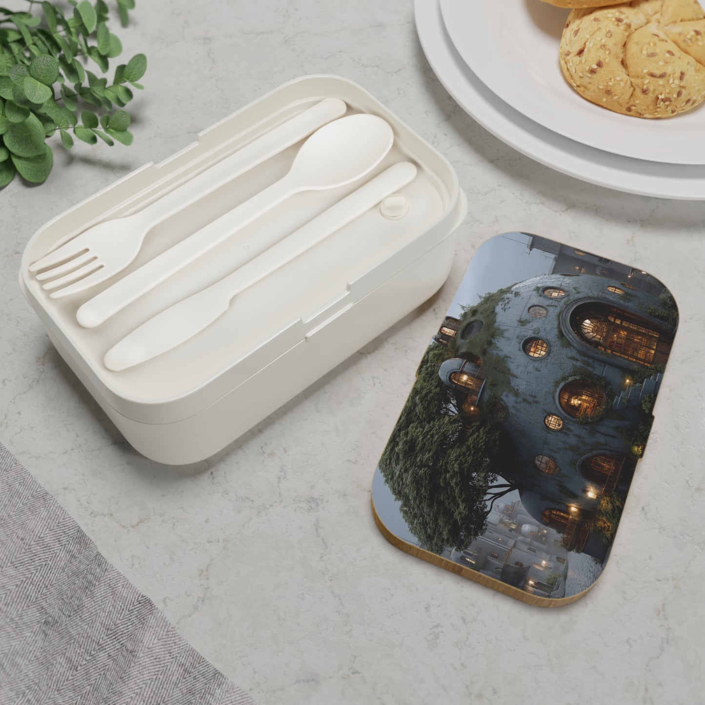 Treehouse Dome Bento Lunch Box – Twilight Haven in Stone and Ivy