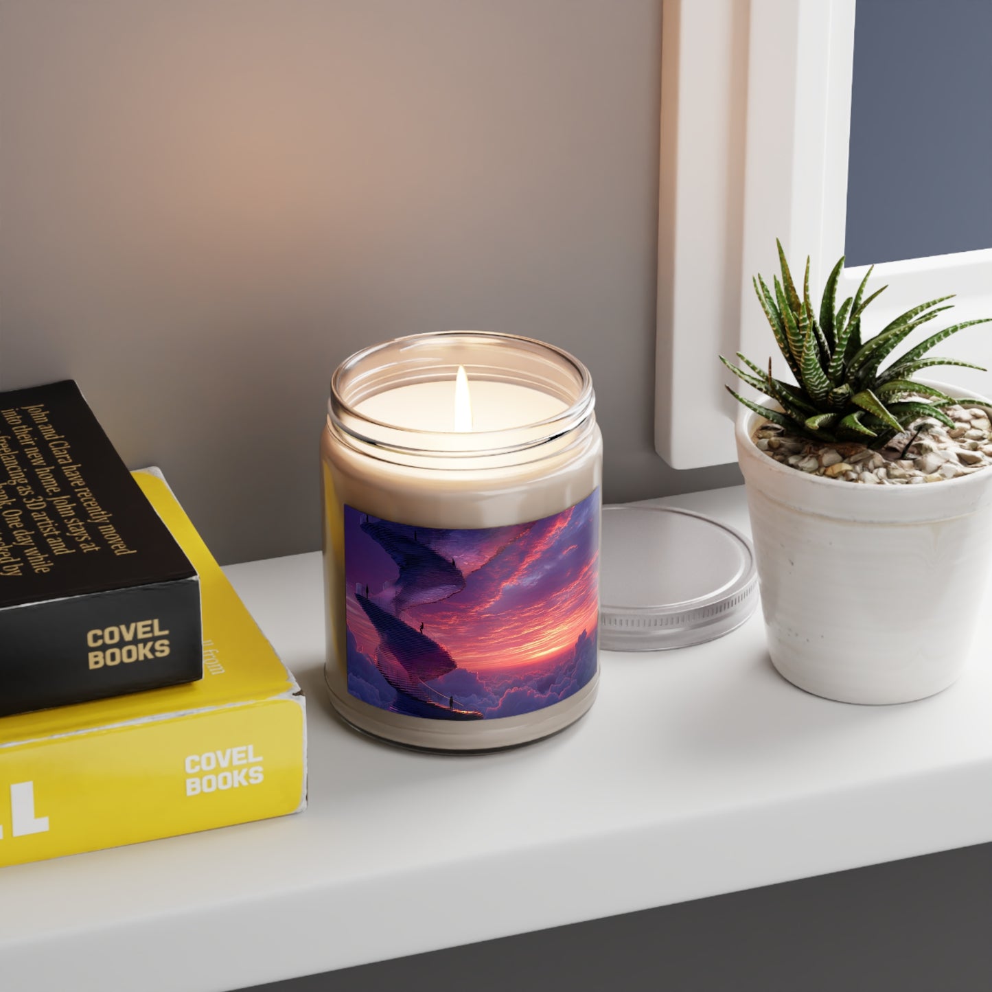 Celestial Spiral Staircase Scented Soy Candles with White Lid, 9oz – Twilight Ascension