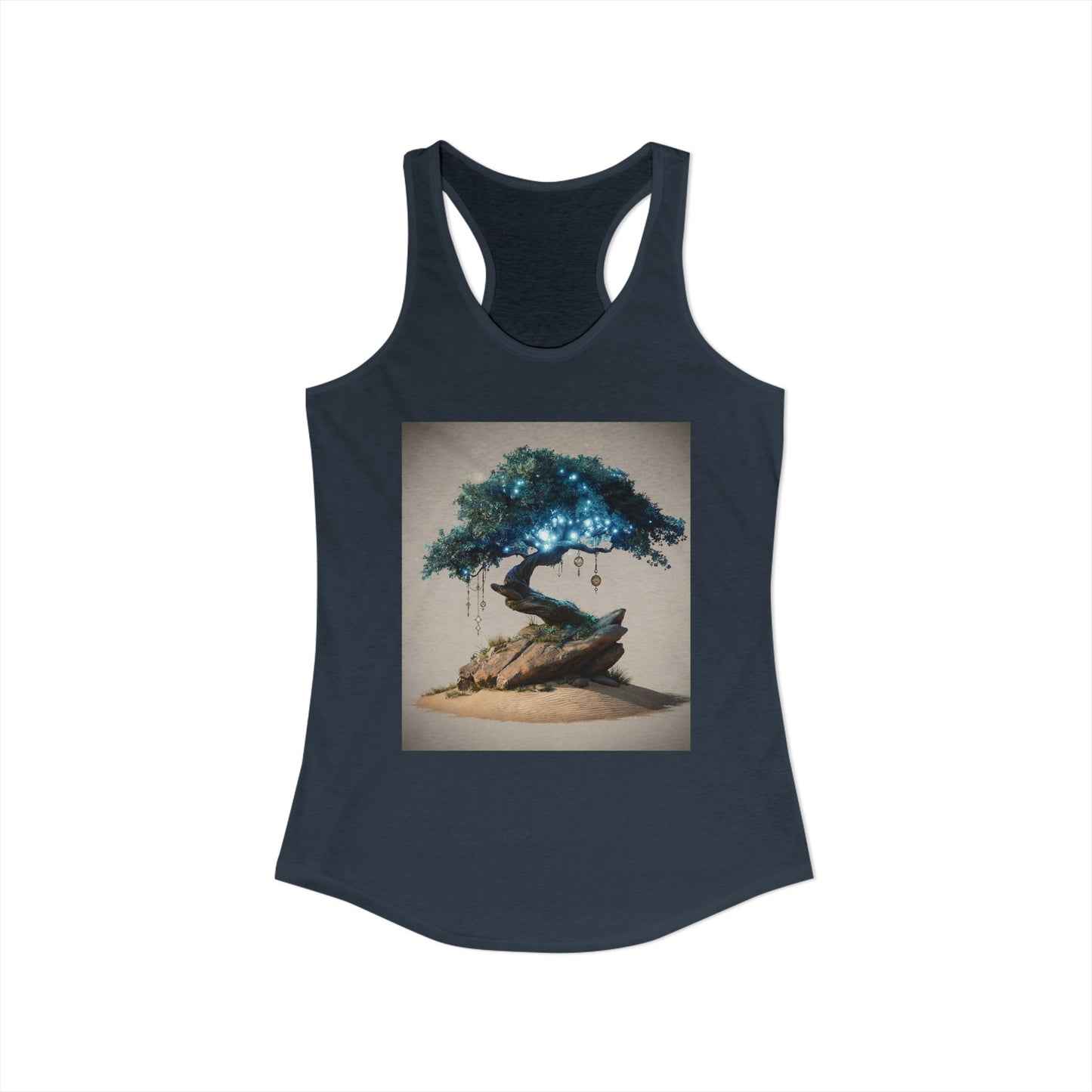 Whispering Tree Women's Ideal Racerback Tank – Bioluminescent Grove Sanctuary