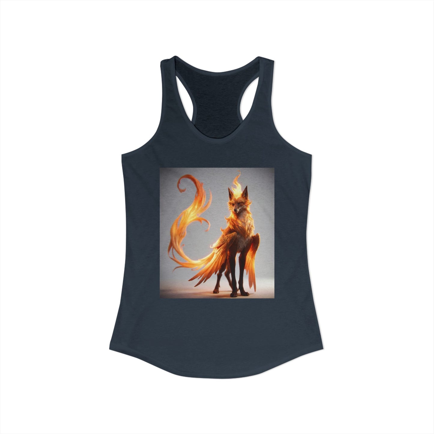 Fiery Phoenix Fox Women's Ideal Racerback Tank – Amber Flame Sentinel