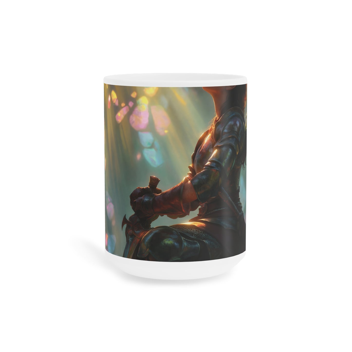 Sunlit Sentinel Ceramic Mugs (11oz\15oz\20oz) – Guardian of the Crystal Grove