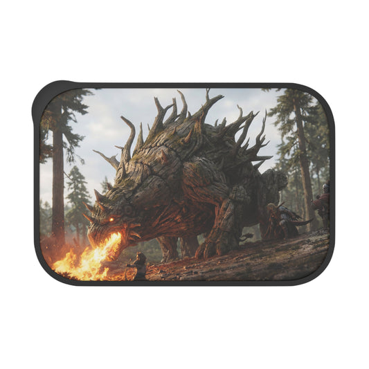 Ancient Forest Behemoth PLA Bento Box with Band and Utensils – Ember-Wreathed Guardian