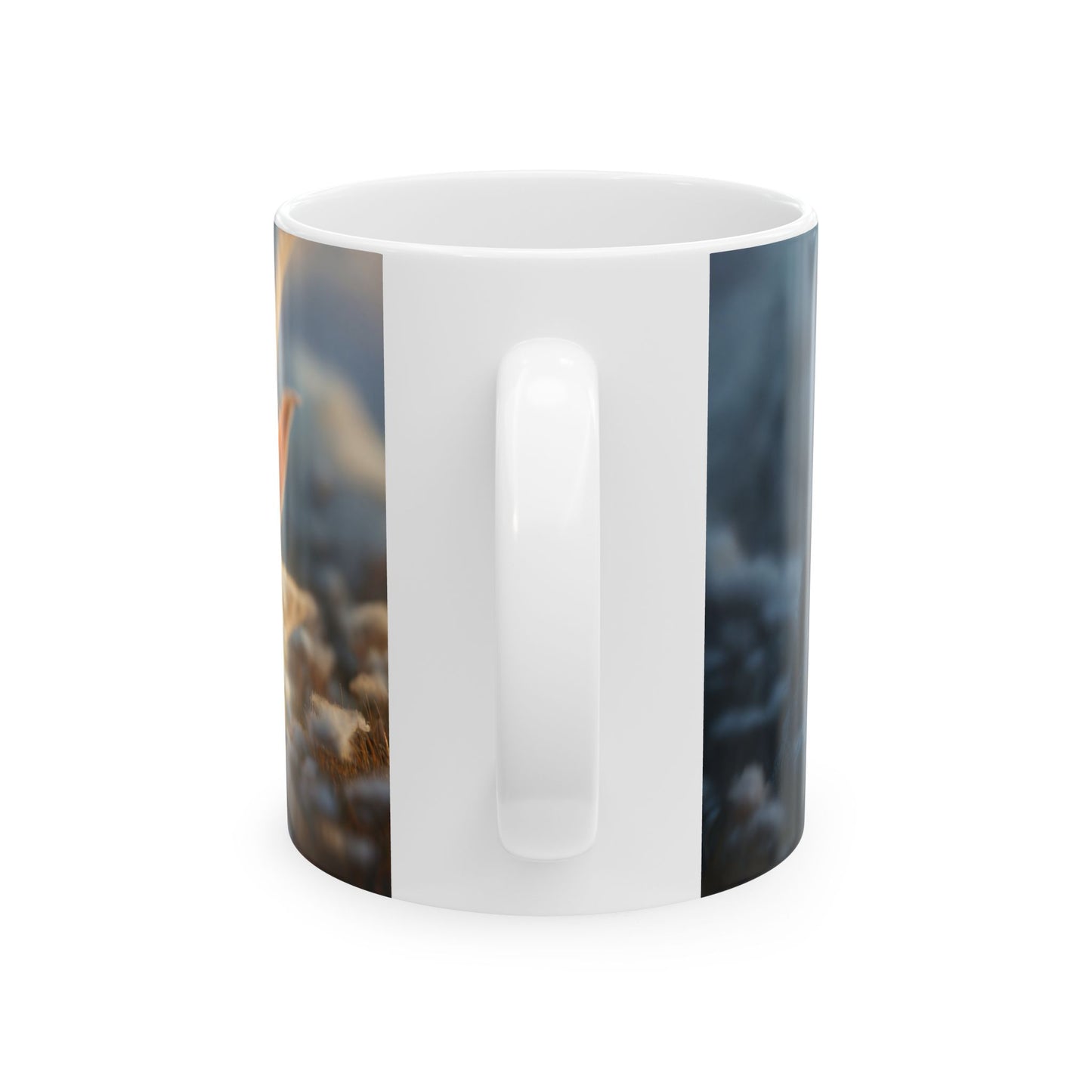 Girl and White Dragon Ceramic Mug – Golden Hour Sanctuary