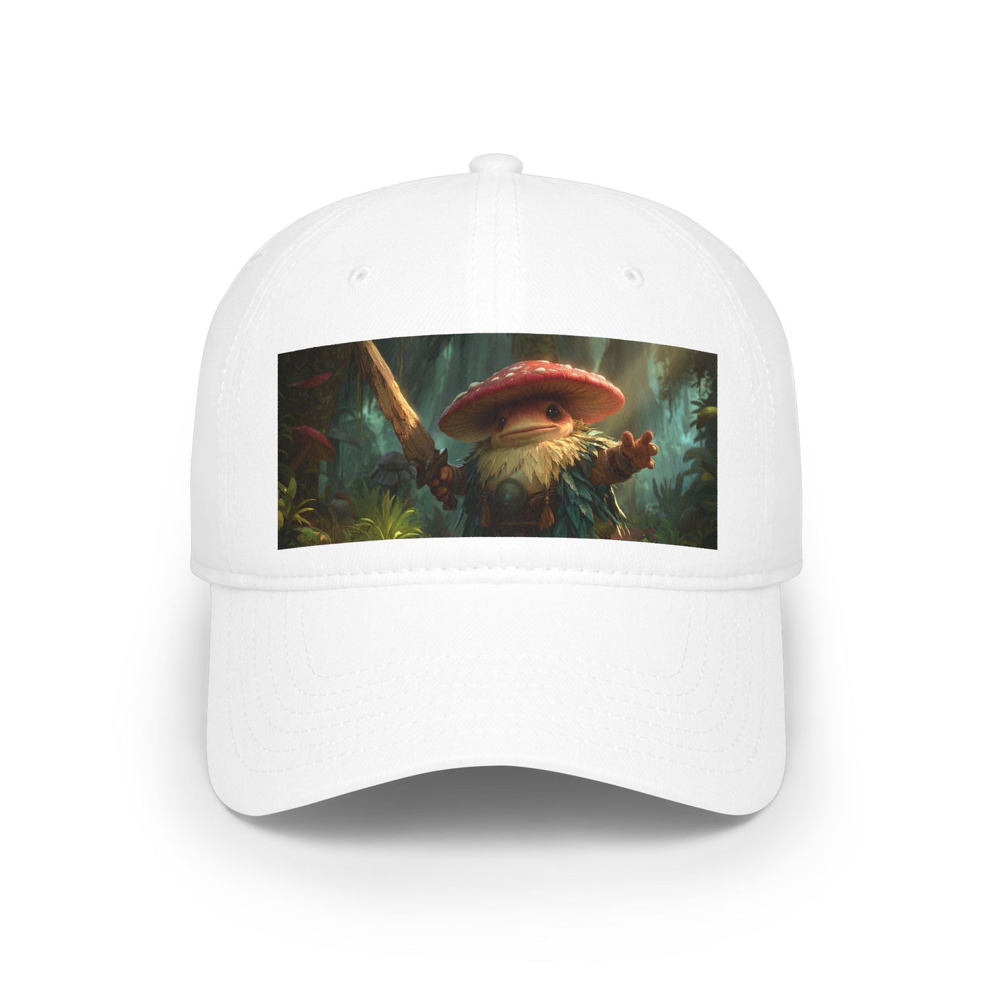 Mushroom-Sworded Guardian Low Profile Baseball Cap – Mossy Grove Sentinel