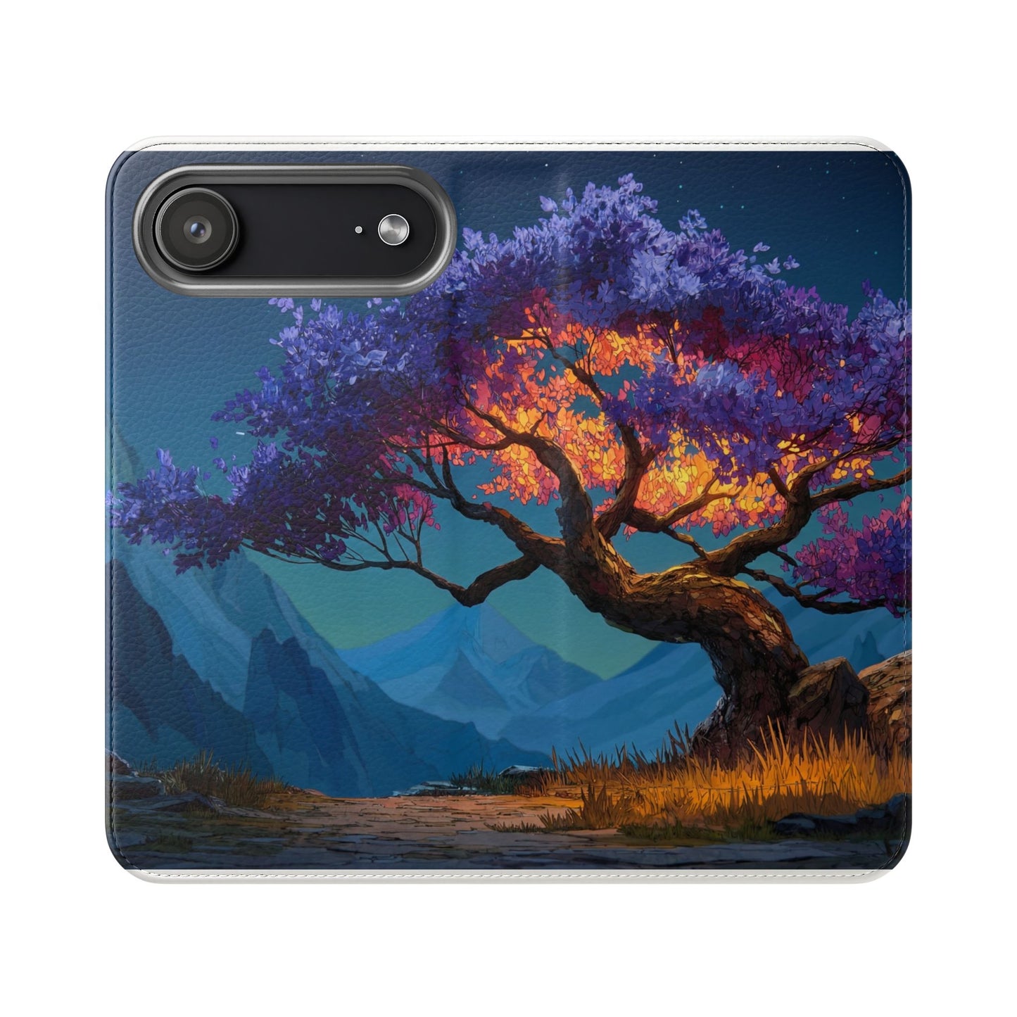 Violet Flame Tree Flip Cases – Twilight Mountain Glow Case