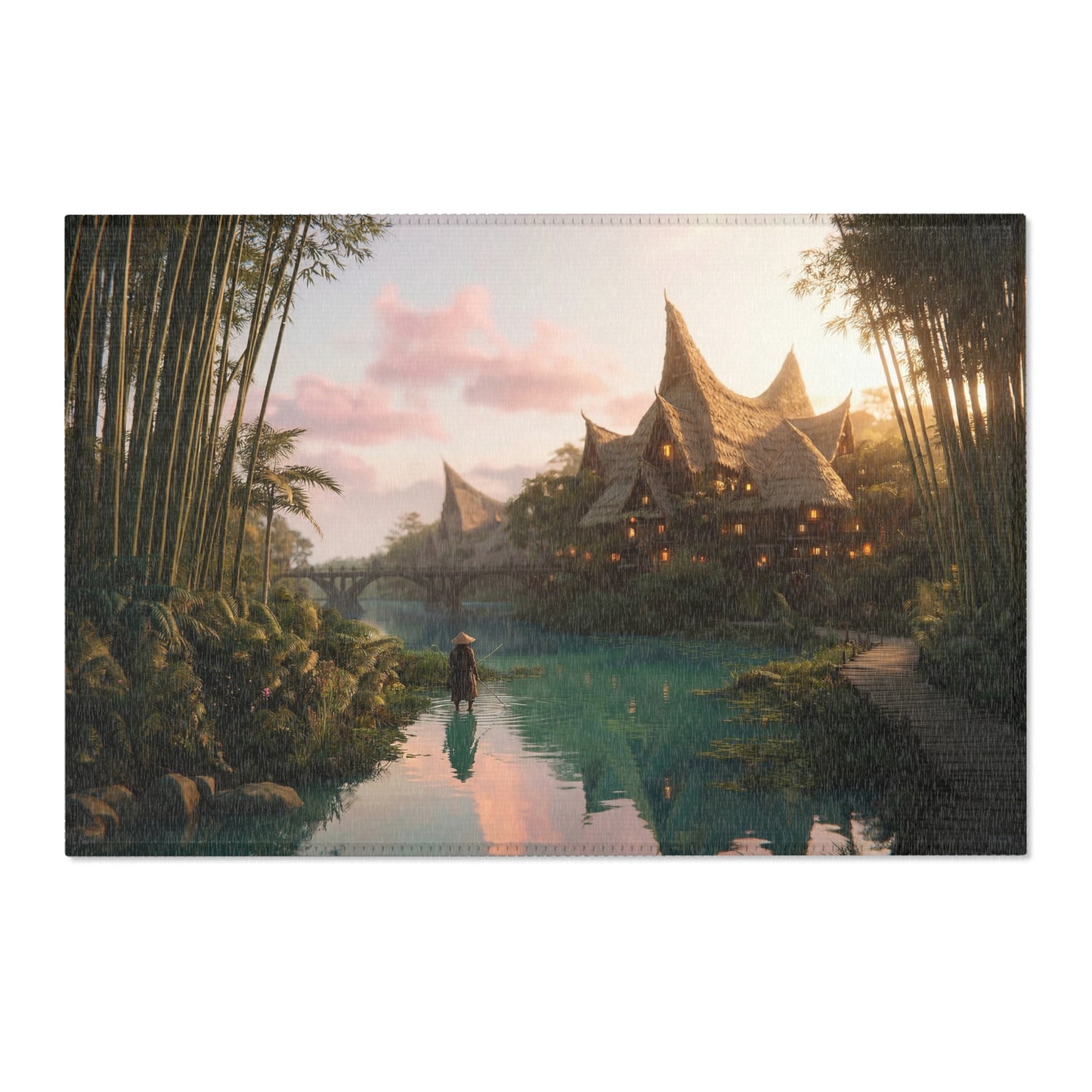 Bamboo River Village Rug – Golden Twilight Serenity