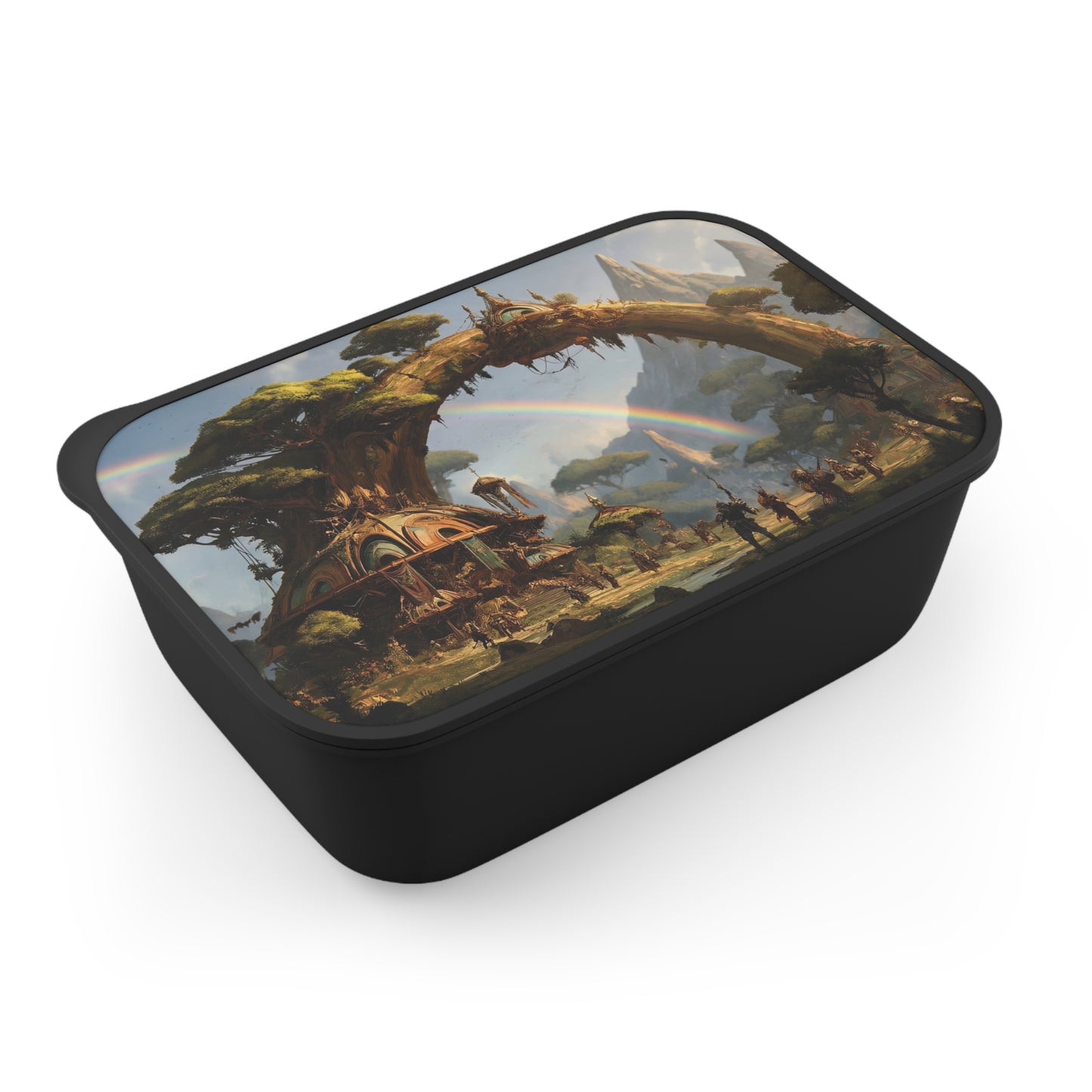 Arcane Grove Bento Box with Band and Utensils – Whimsical Treehouse Portal