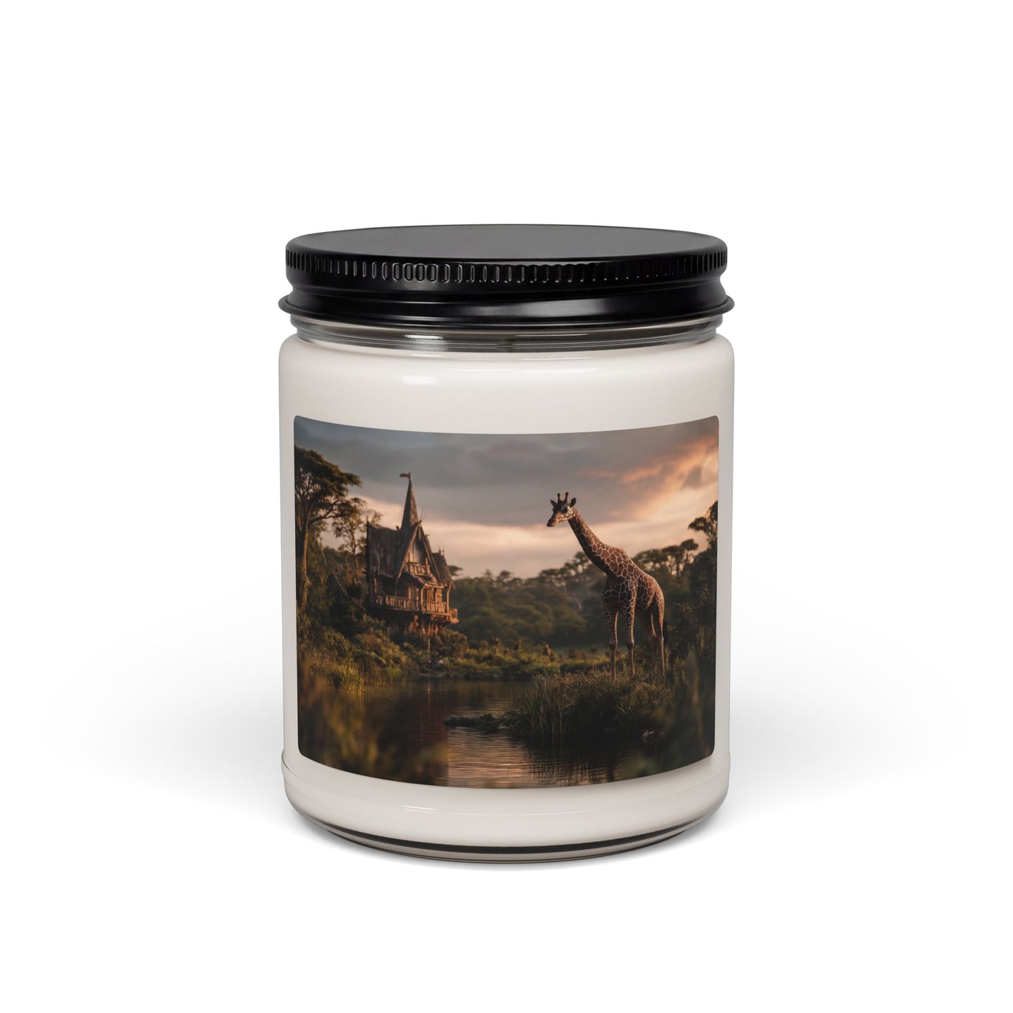 Giraffe by the Waterfall Cottage Scented Soy Candle, 9oz – Sunset Serenity in Savannah Gold