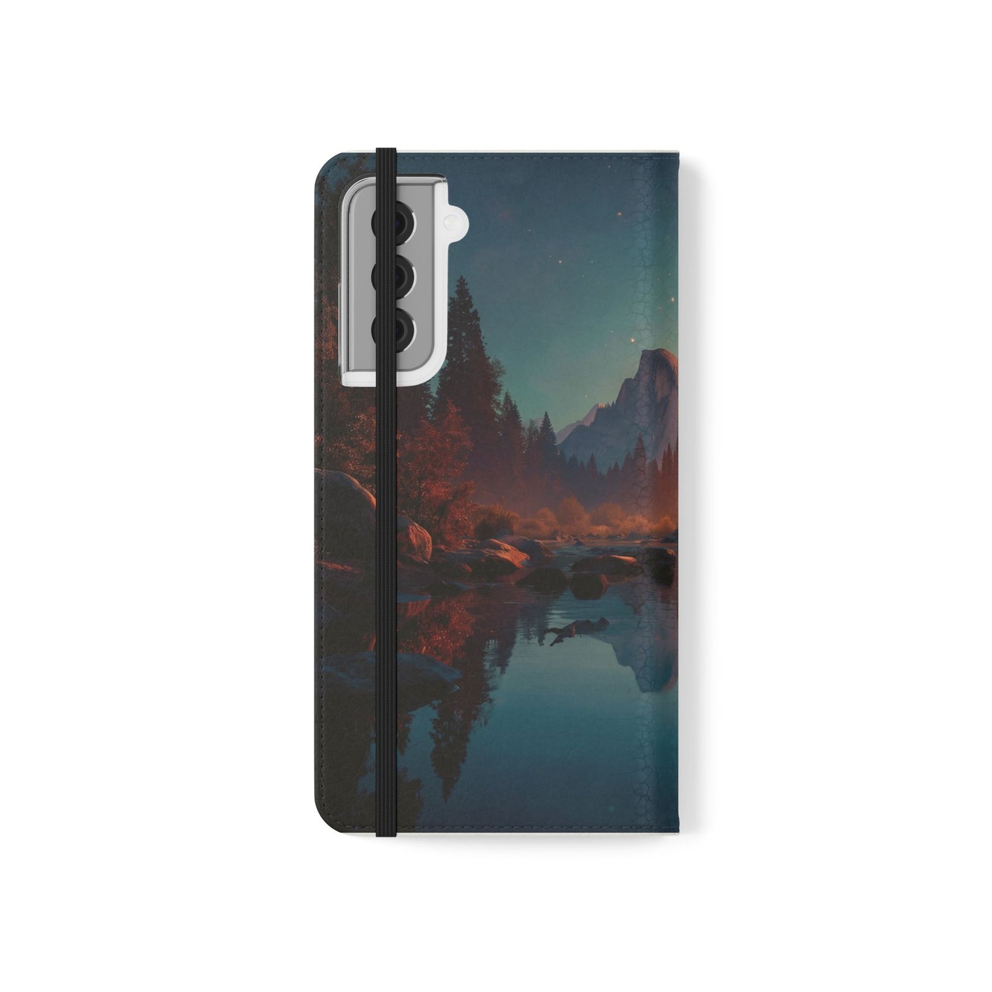 Starlit Valley Flip Cases – Twilight River and Half Dome Reflections