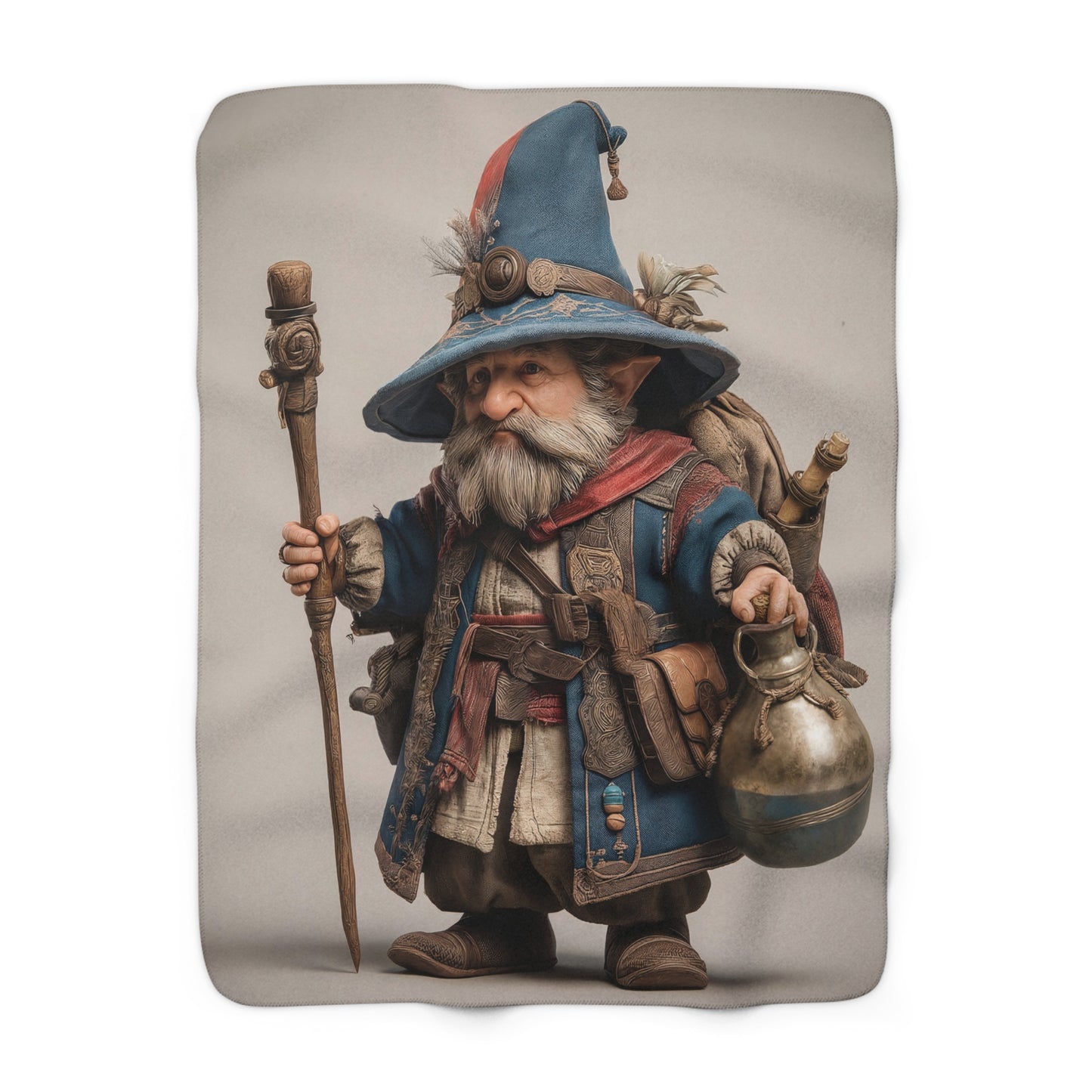 Wandering Wizard Sherpa Fleece Blanket – Moonlit Path Companion