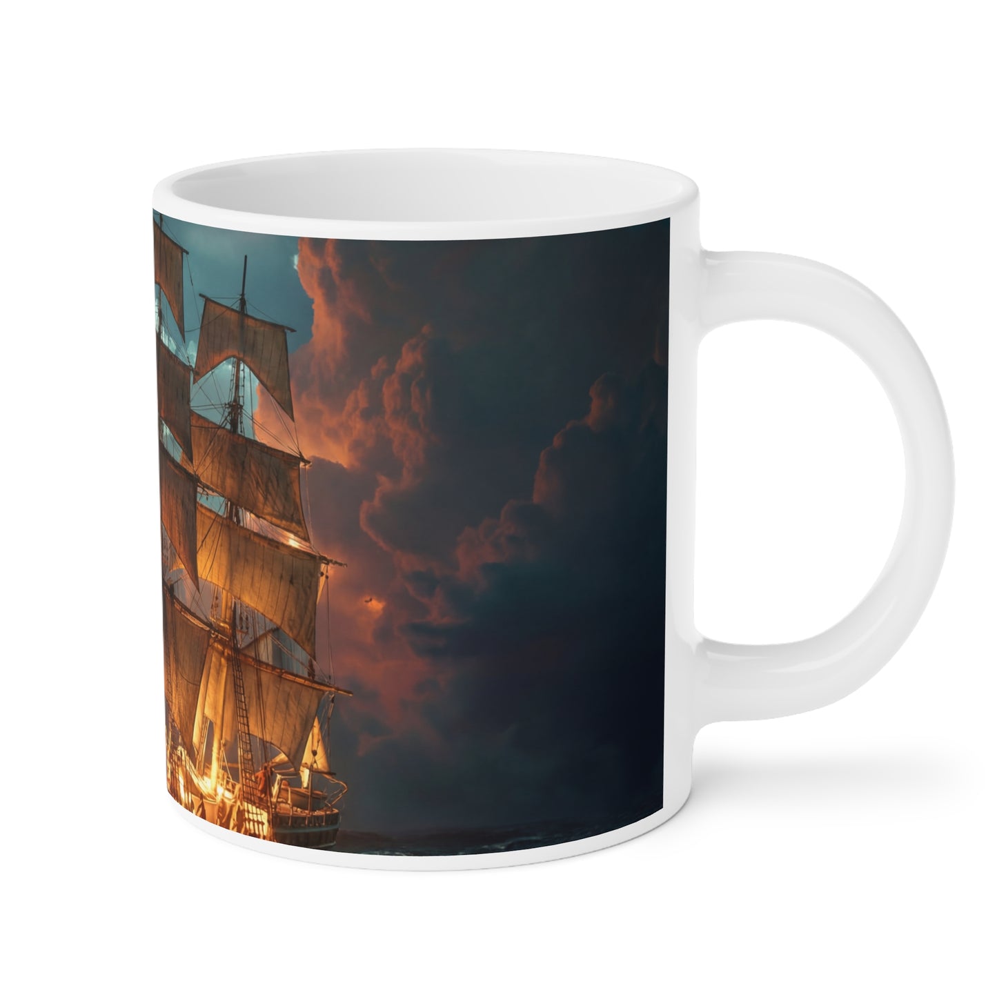 Starlit Galleon Ceramic Mugs (11oz\15oz\20oz) – Voyage Beneath the Celestial Canopy