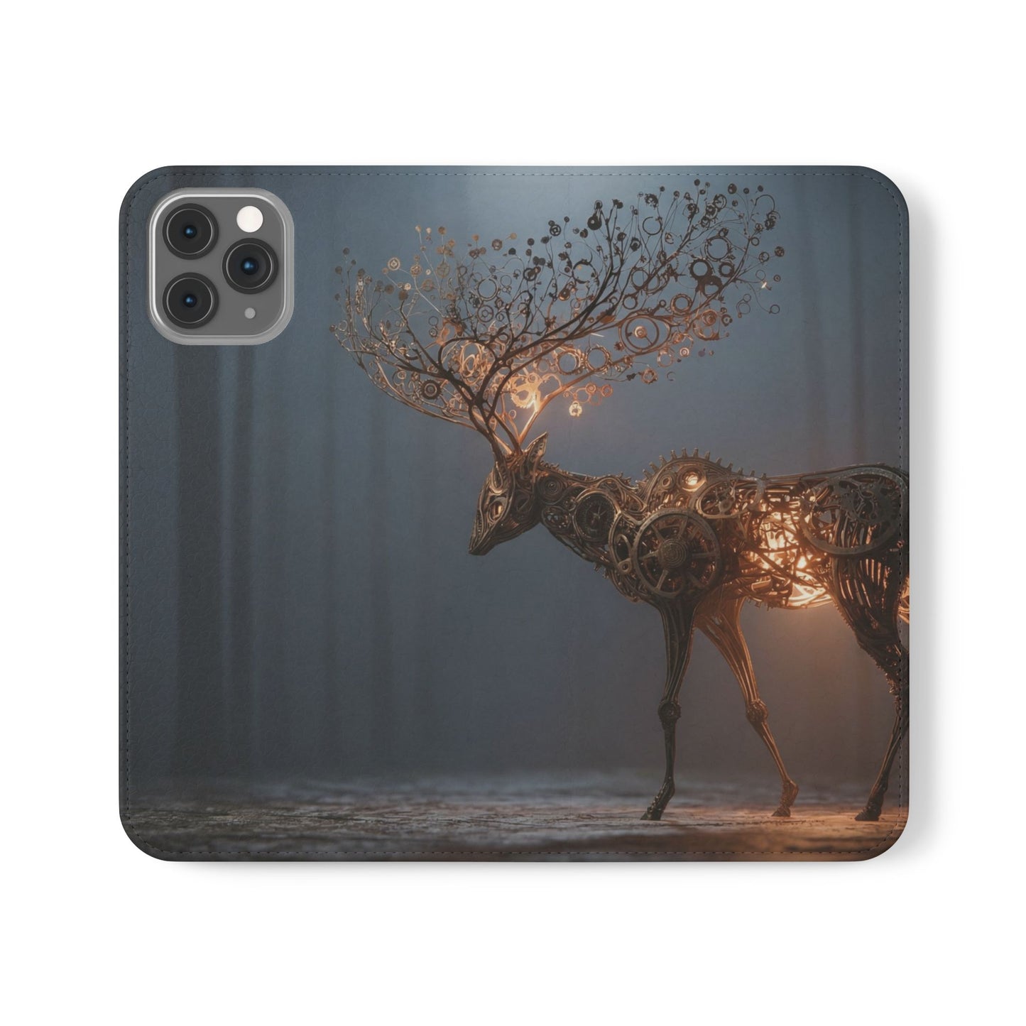 Mechanical Deer Flip Cases – Gears and Twilight Forest Guardian