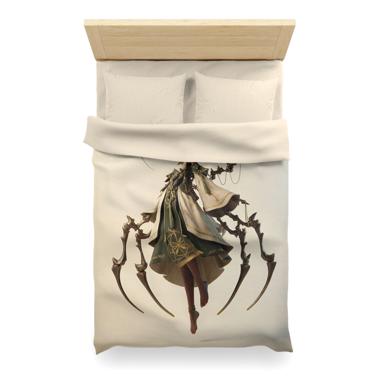 Moonlit Weaver Duvet Cover – Suspended in Bronze and Bloom