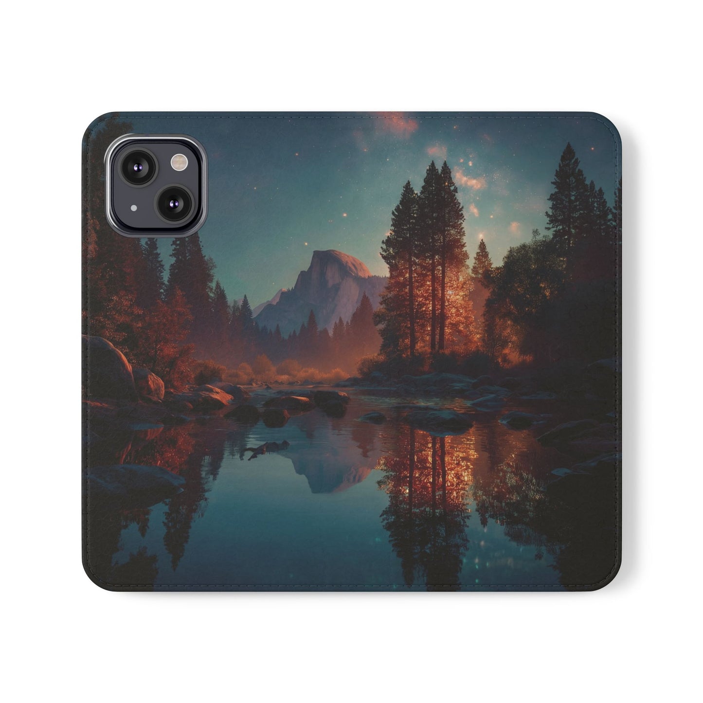 Starlit Valley Flip Cases – Twilight River and Half Dome Reflections