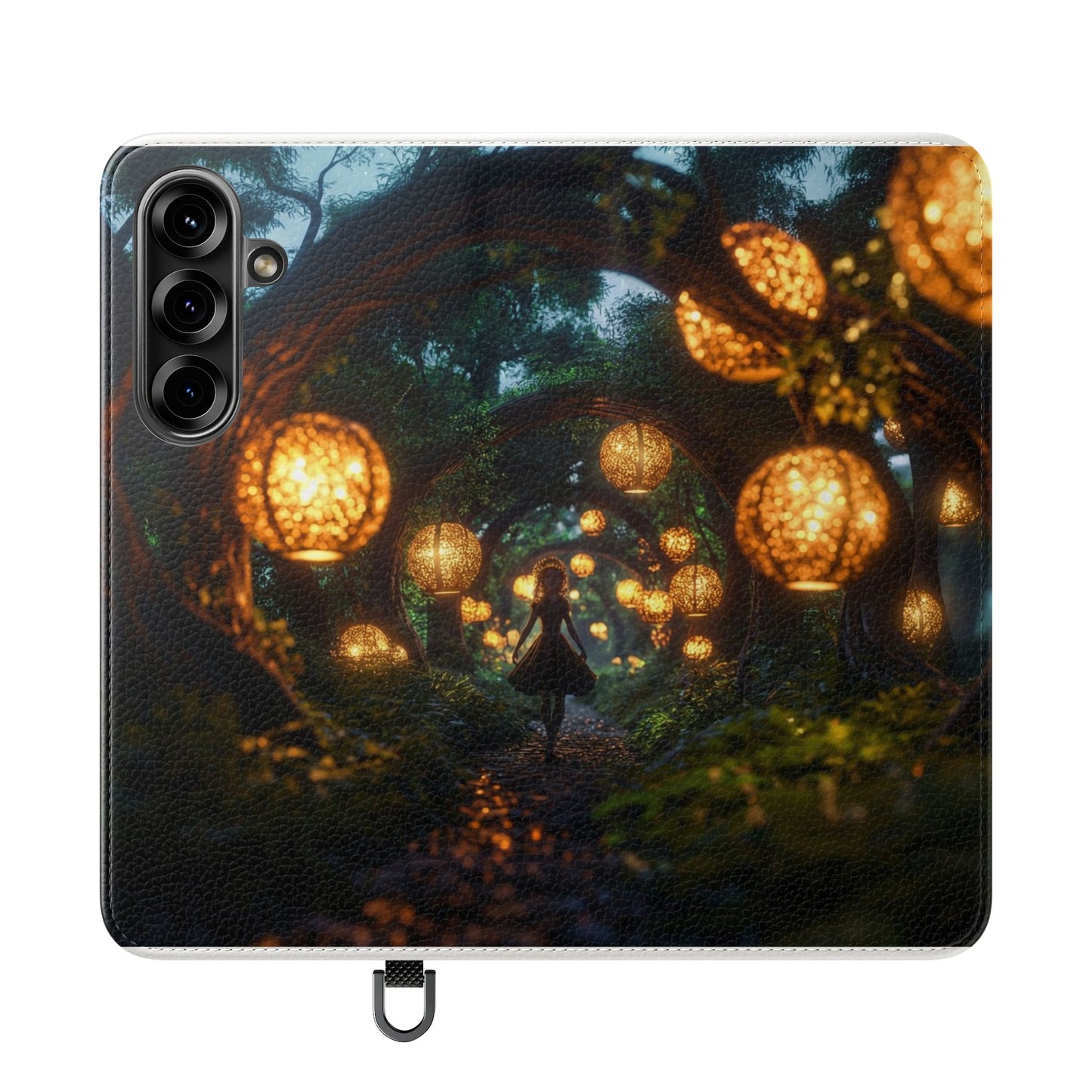 Lantern Archway Flip Cases – Girl Walking Through Forest Tunnel Art Case