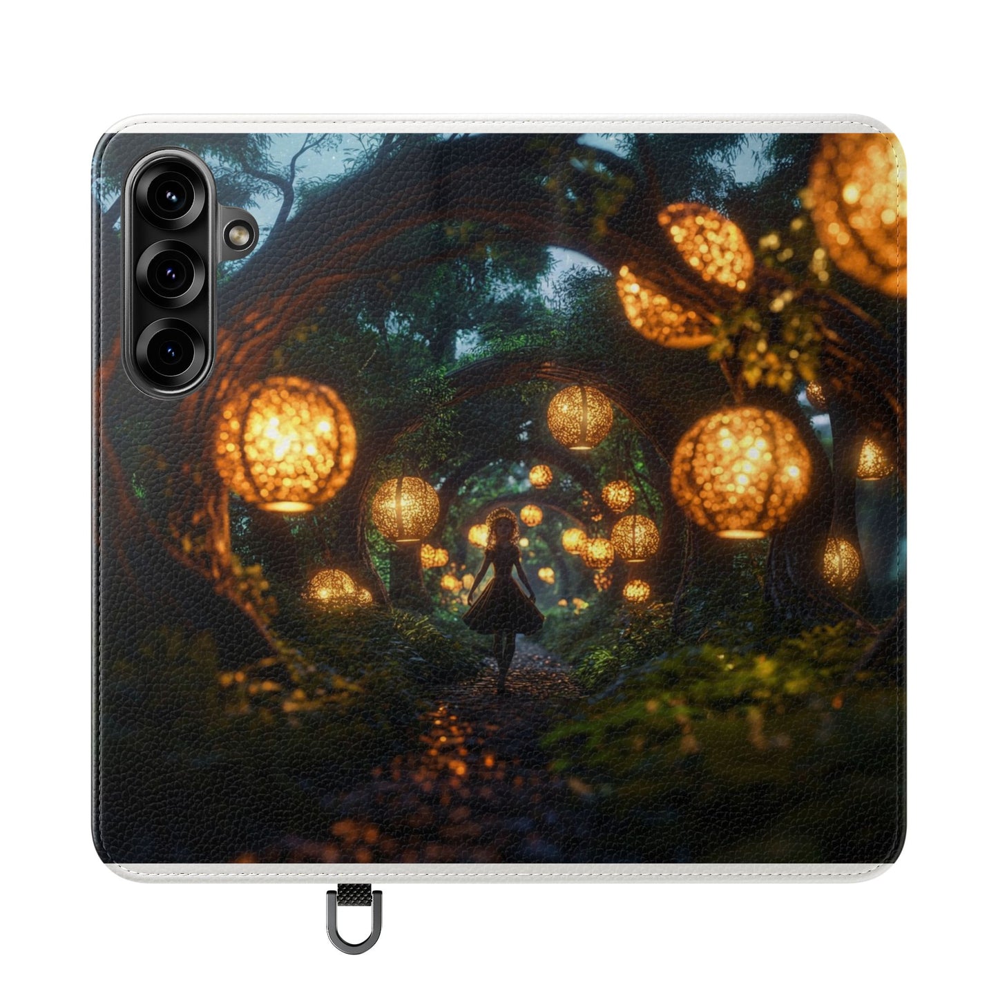 Lantern Archway Flip Cases – Girl Walking Through Forest Tunnel Art Case