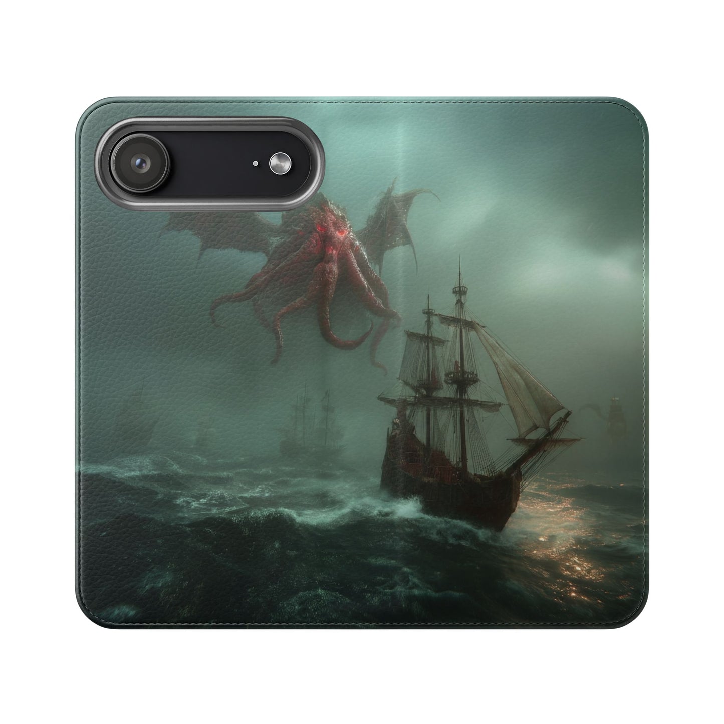 Leviathan Dragon Flip Cases – Crimson Sentinel at Sea