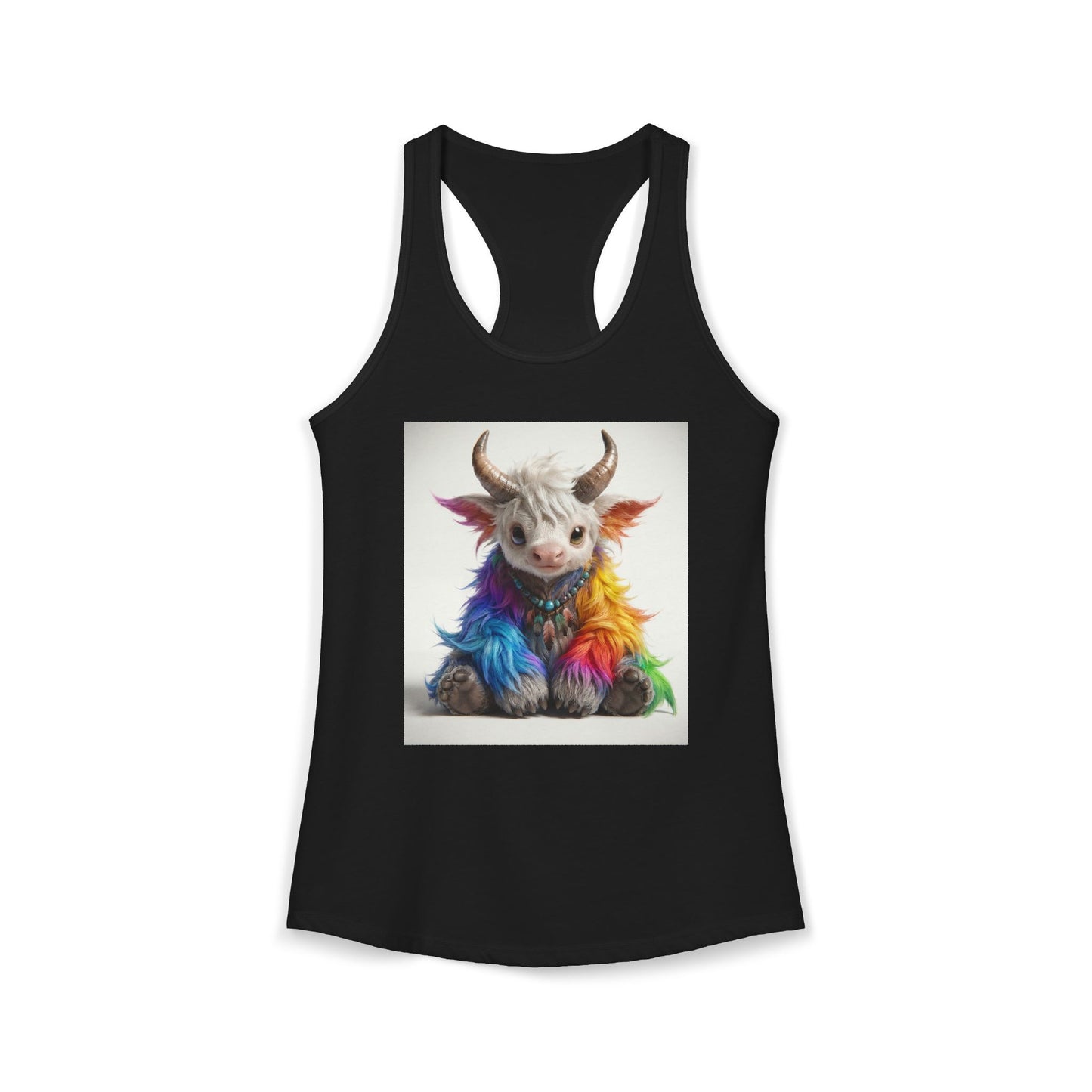 Rainbow Mane Goat Guardian Tank – Prismatic Horned Beast Racerback