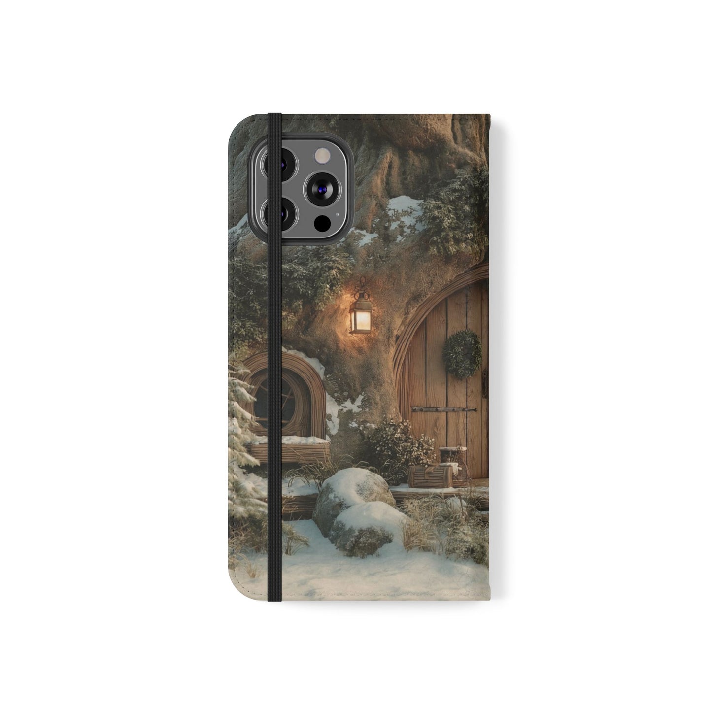Hobbit Hole Flip Cases – Cozy Winter Doorway Scene