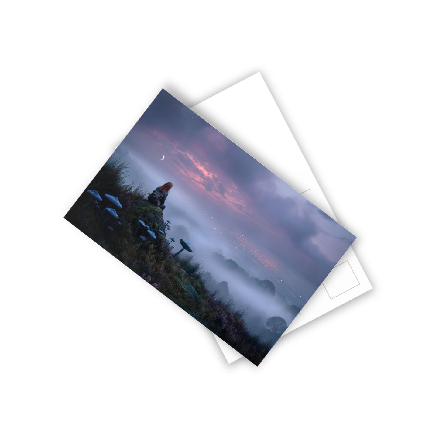 Moonlit Mycophile Postcards (10pcs) – Whispering Forest Above the City Glow